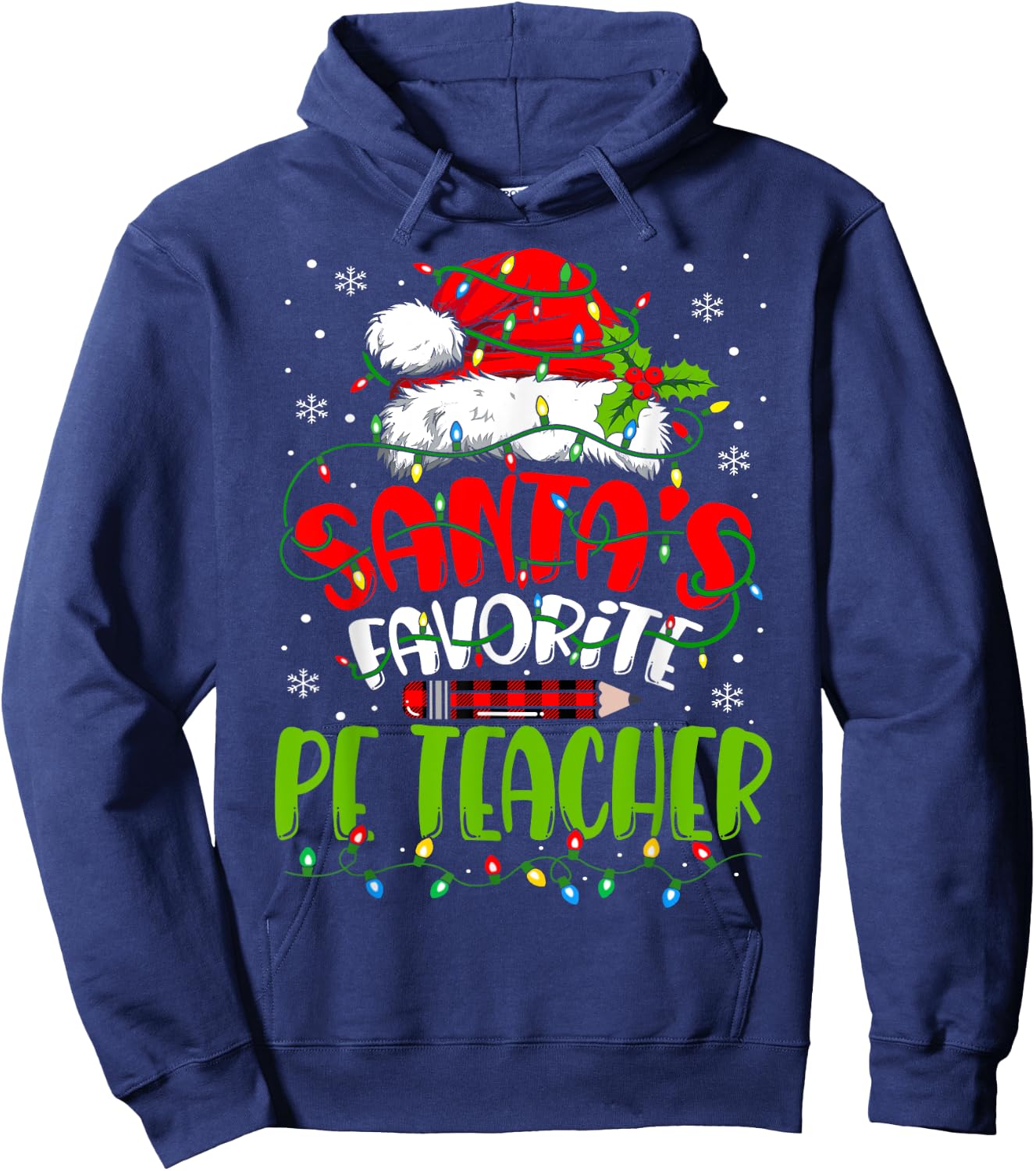 Santa Favorite Pe Teacher Christmas Physical Education Men Women Hoodie - Hoodie | Navy