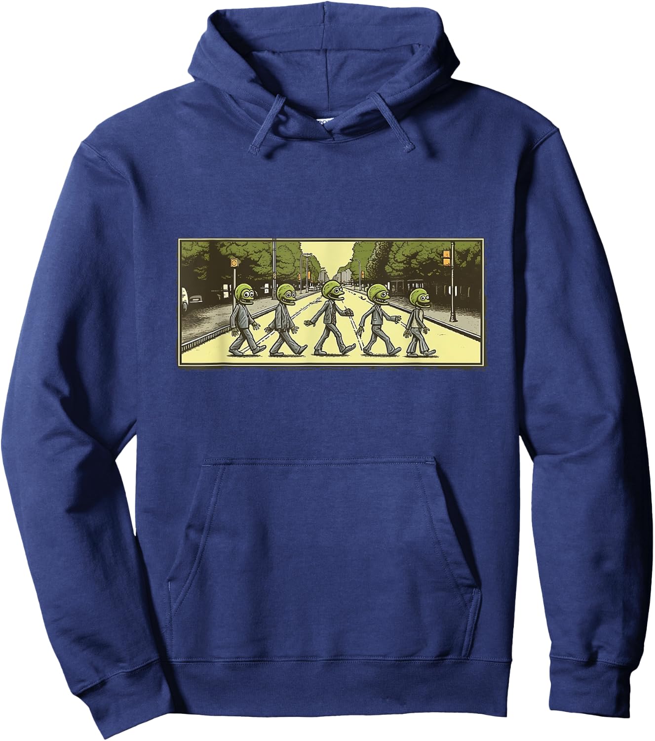 5 Aliens Crossing Abby Road Hoodie - Hoodie | Navy