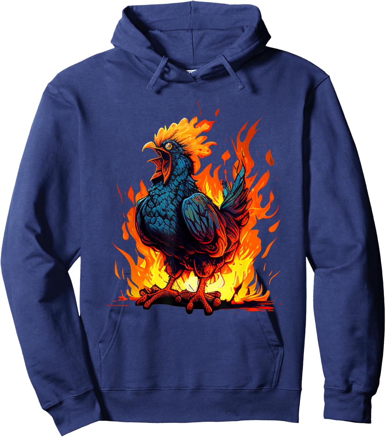 Angry Rooster for Hot Chicken and Hell Roosters Lovers Hoodie - Hoodie | Navy