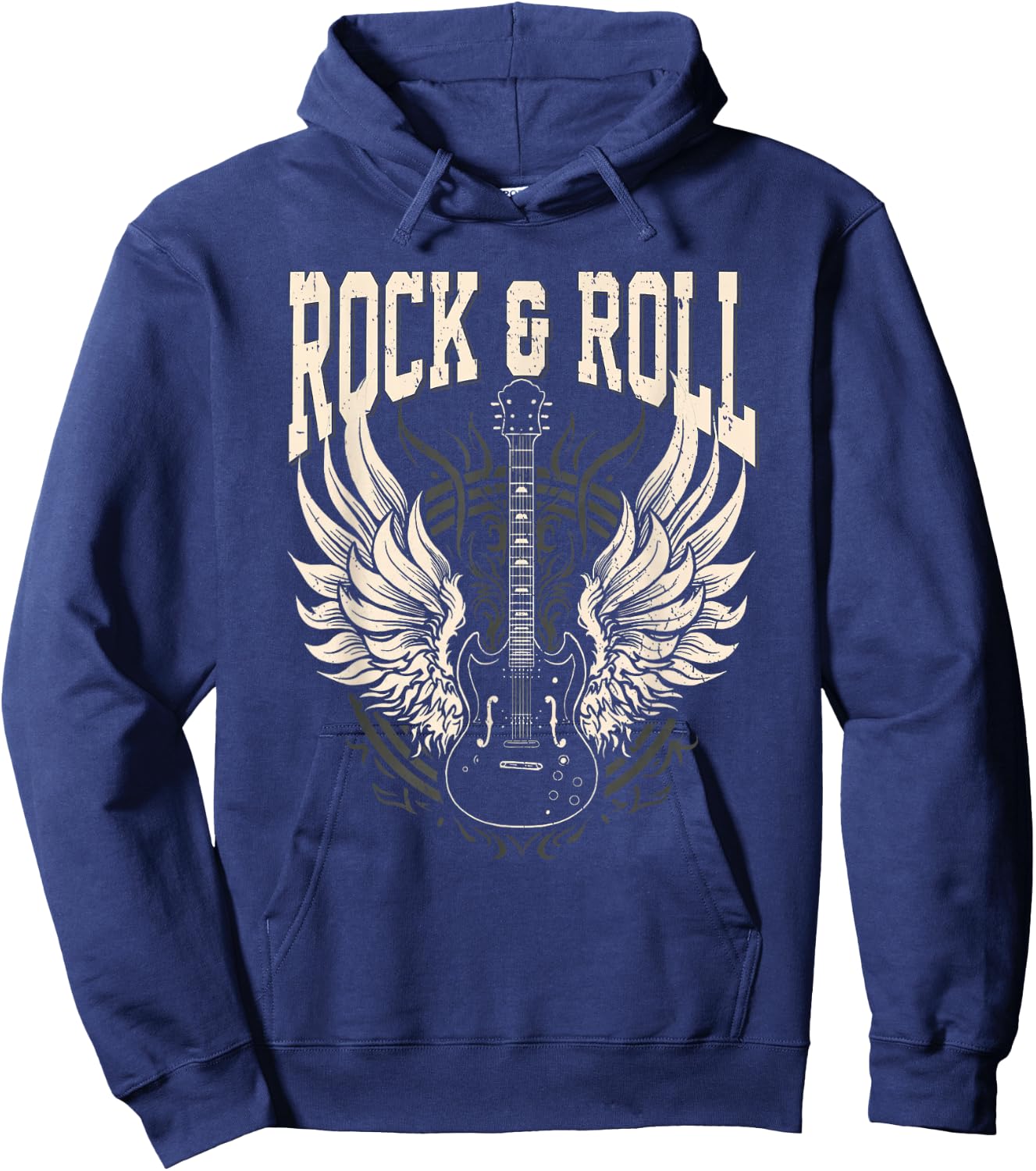 Rock and Roll Lover Gifts Cool Electric Guitar Concert Band Hoodie - Hoodie | Navy