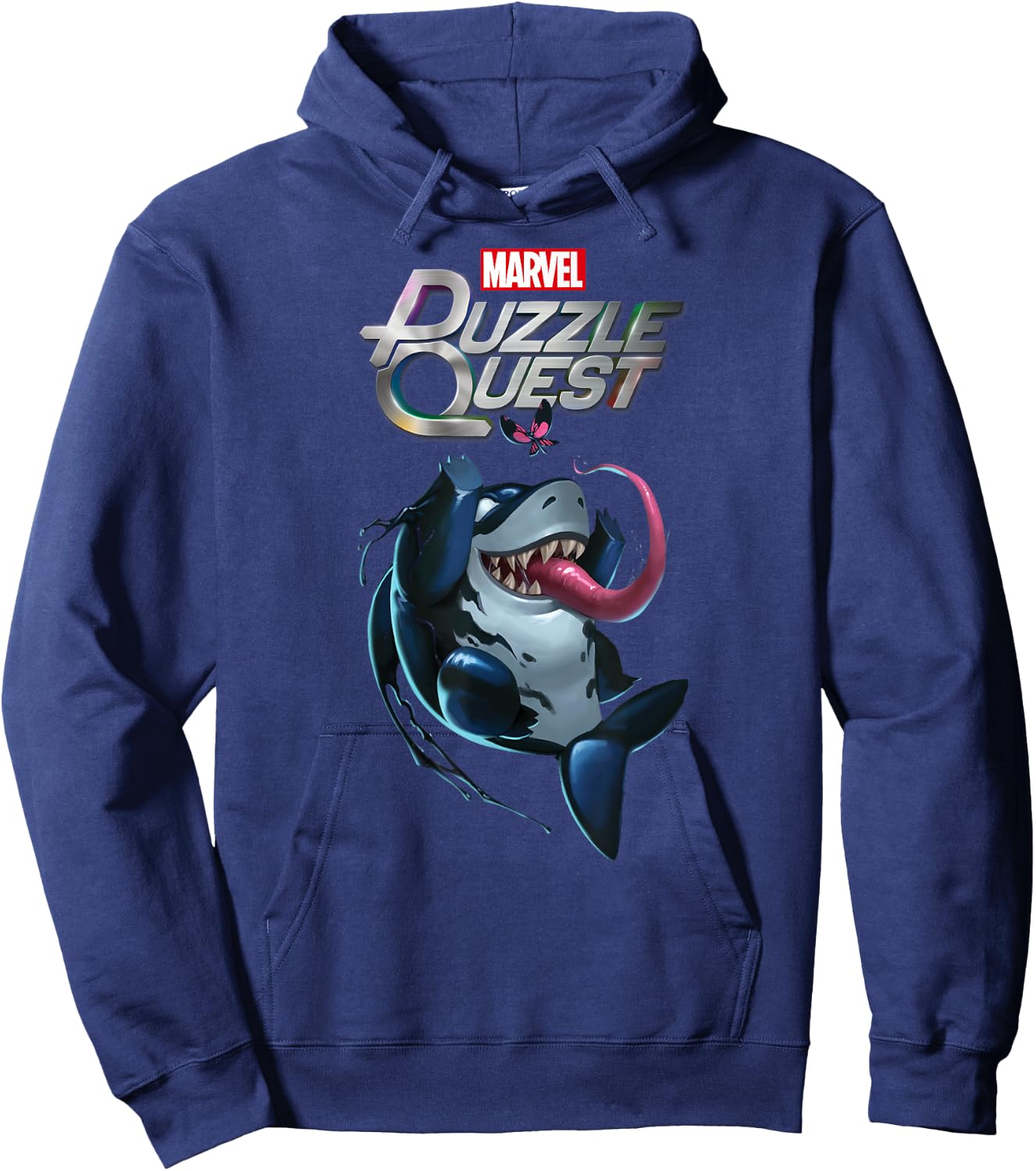 Marvel Puzzle Quest Jeff the Land Shark Jeffrey Symbiote Hoodie - Hoodie | Navy