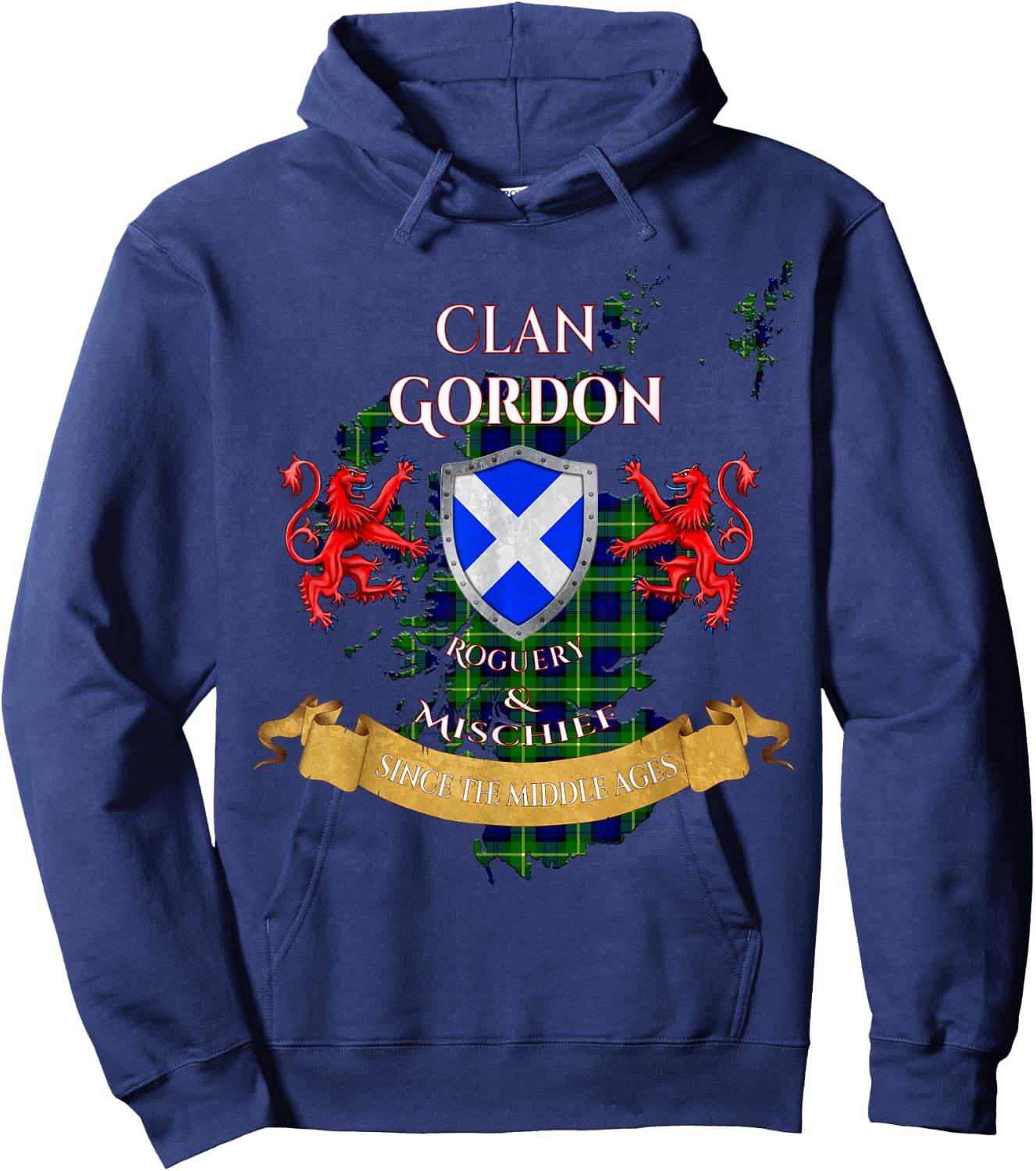 Gordon Scottish Family Clan Middle Ages Mischief Hoodie - Hoodie | Navy