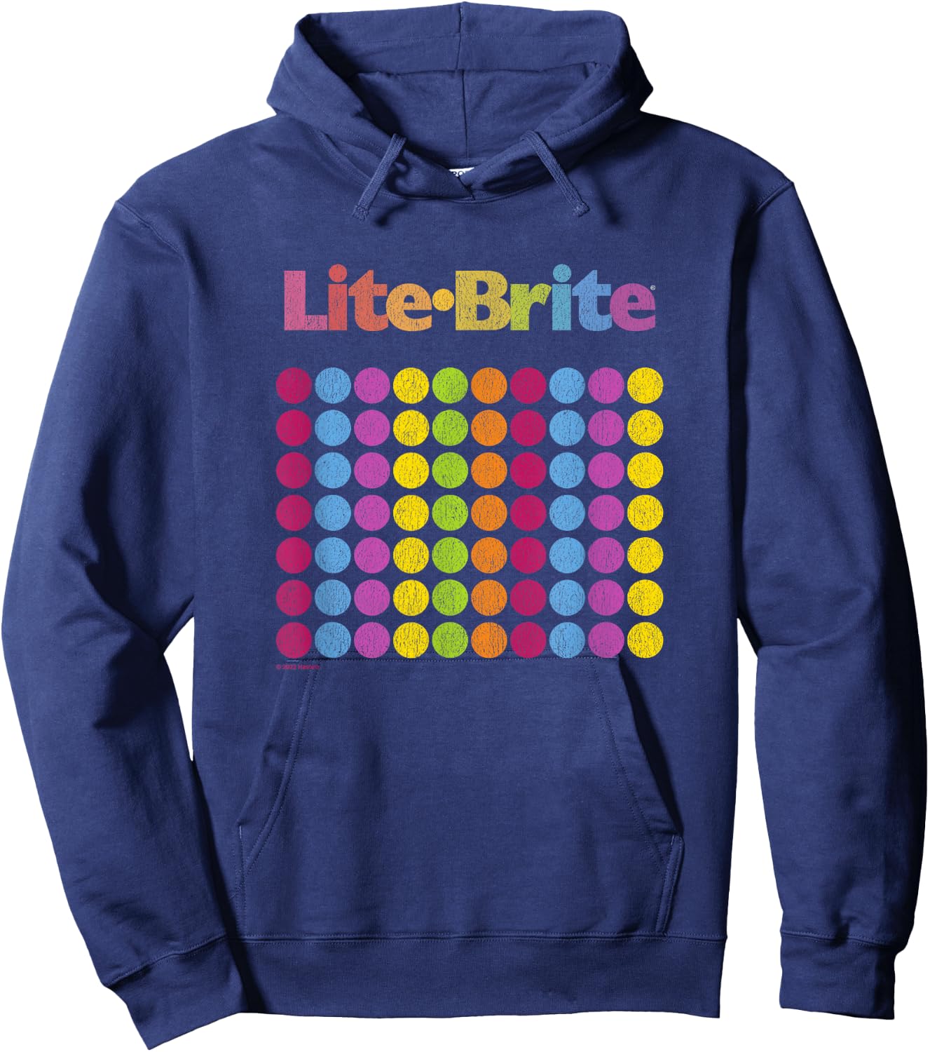 Lite-Brite Classic Toy Vintage Rainbow Dot Retro Grid Logo Hoodie - Hoodie | Navy
