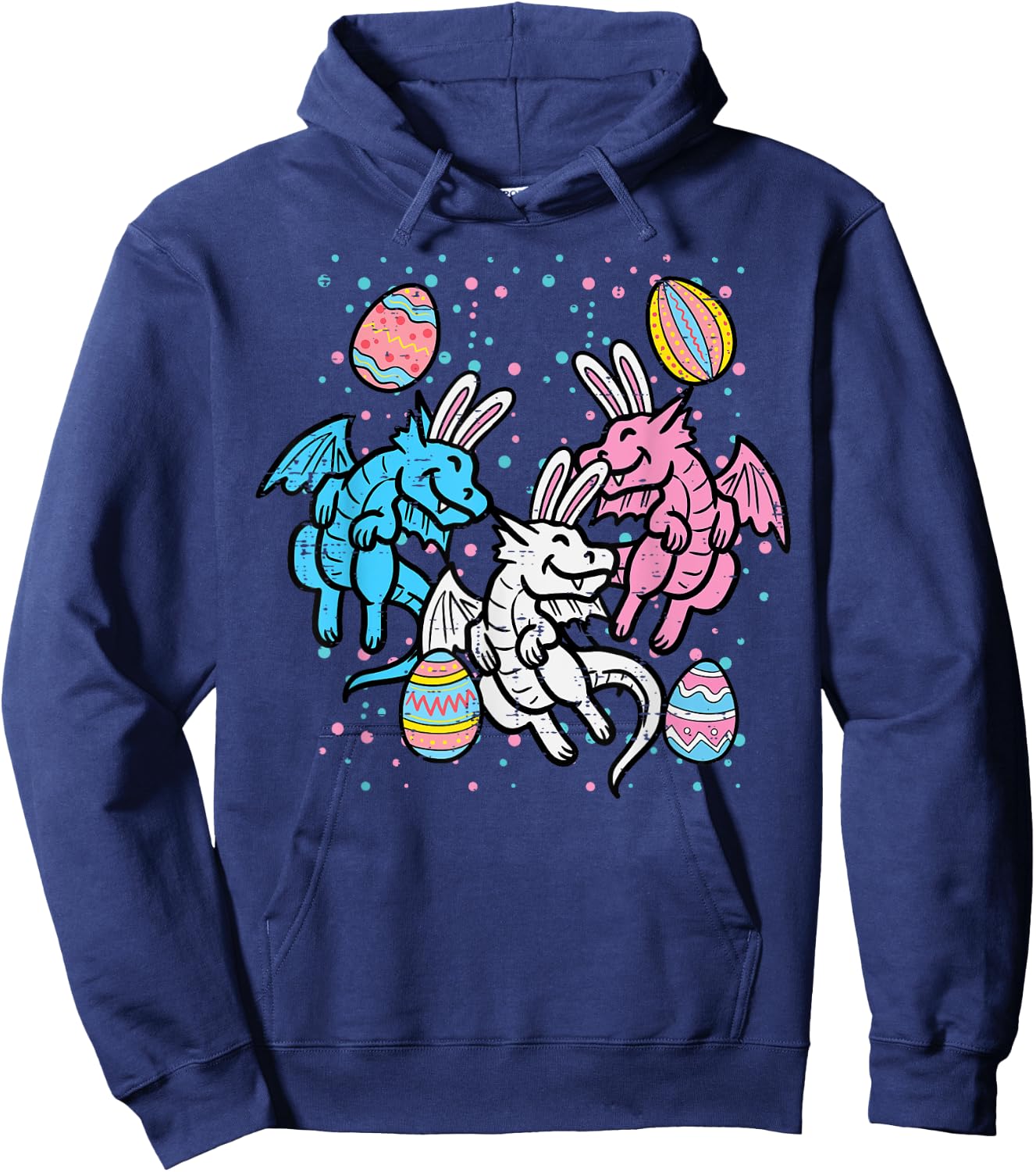 Dragon Bunnies Easter Eggs Funny Men Women Kids Teens Youth Hoodie - Hoodie | Navy