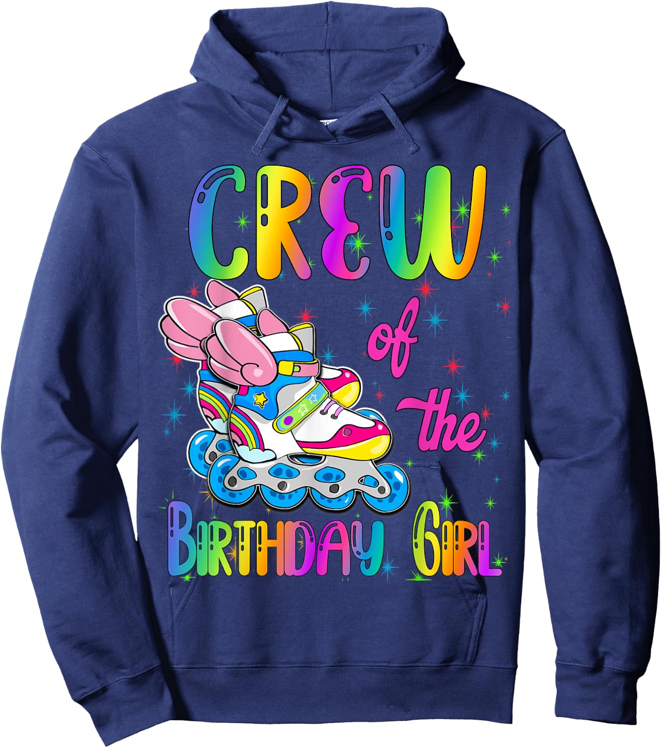 Crew of the Birthday girl Rolling skate Family Party Hoodie - Hoodie | Navy