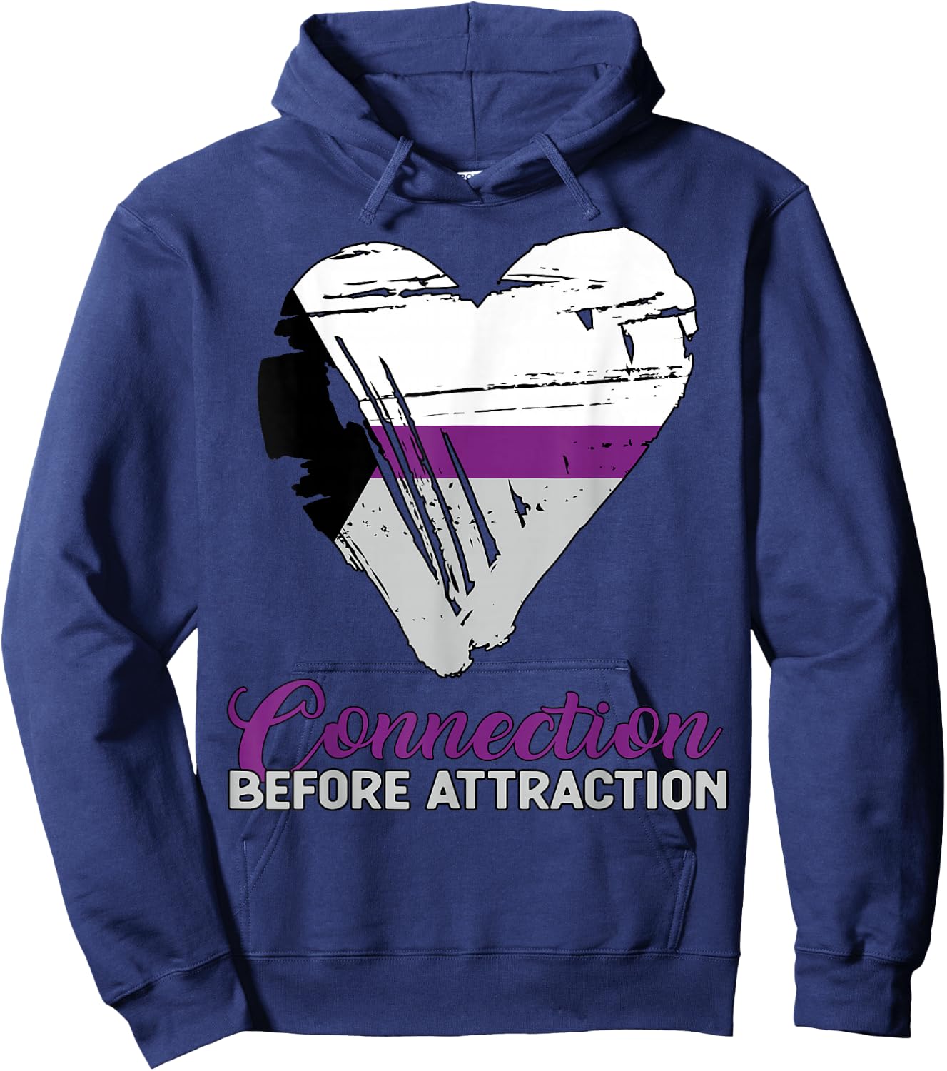 Demisexual Joke Quote Heart Demisexual Flag Hoodie - Hoodie | Navy