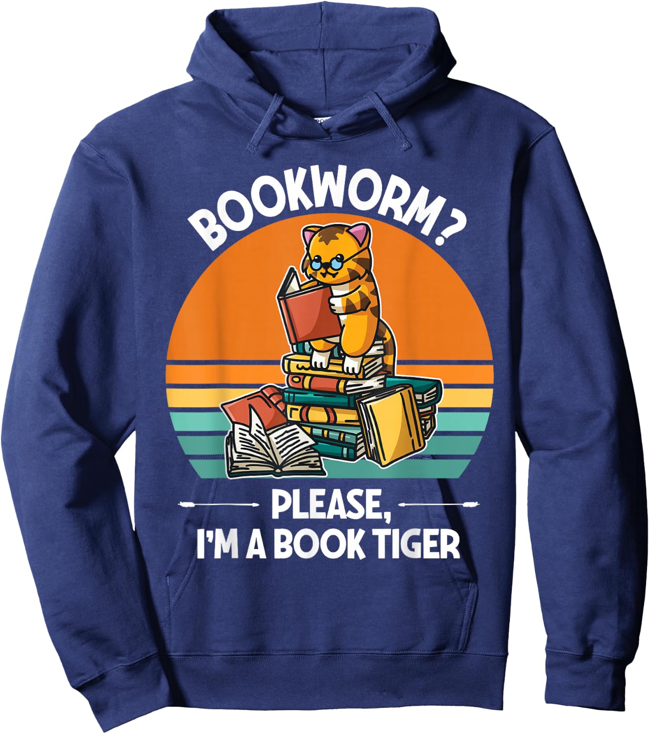 Bookworm Please I'm A Book Tiger Hoodie - Hoodie | Navy