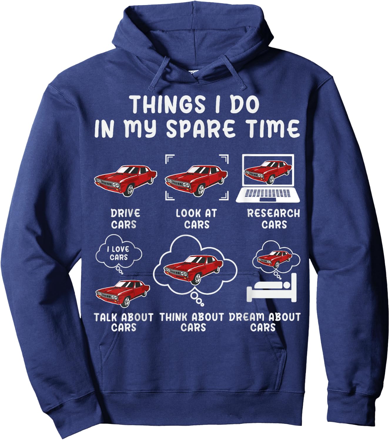 Things I Do In My Spare Time Car - Funny Cars lover Car Guy Hoodie - Hoodie | Navy