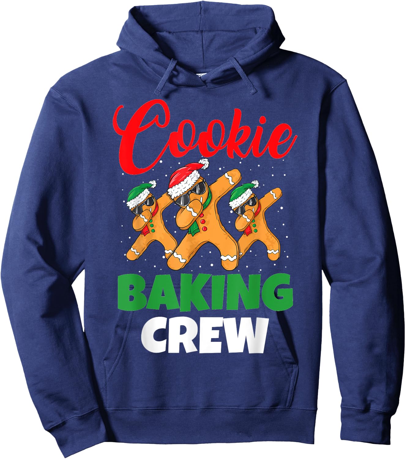 Cookie Baking Crew Dabbing Gingerbread Men Christmas Hats Hoodie - Hoodie | Navy