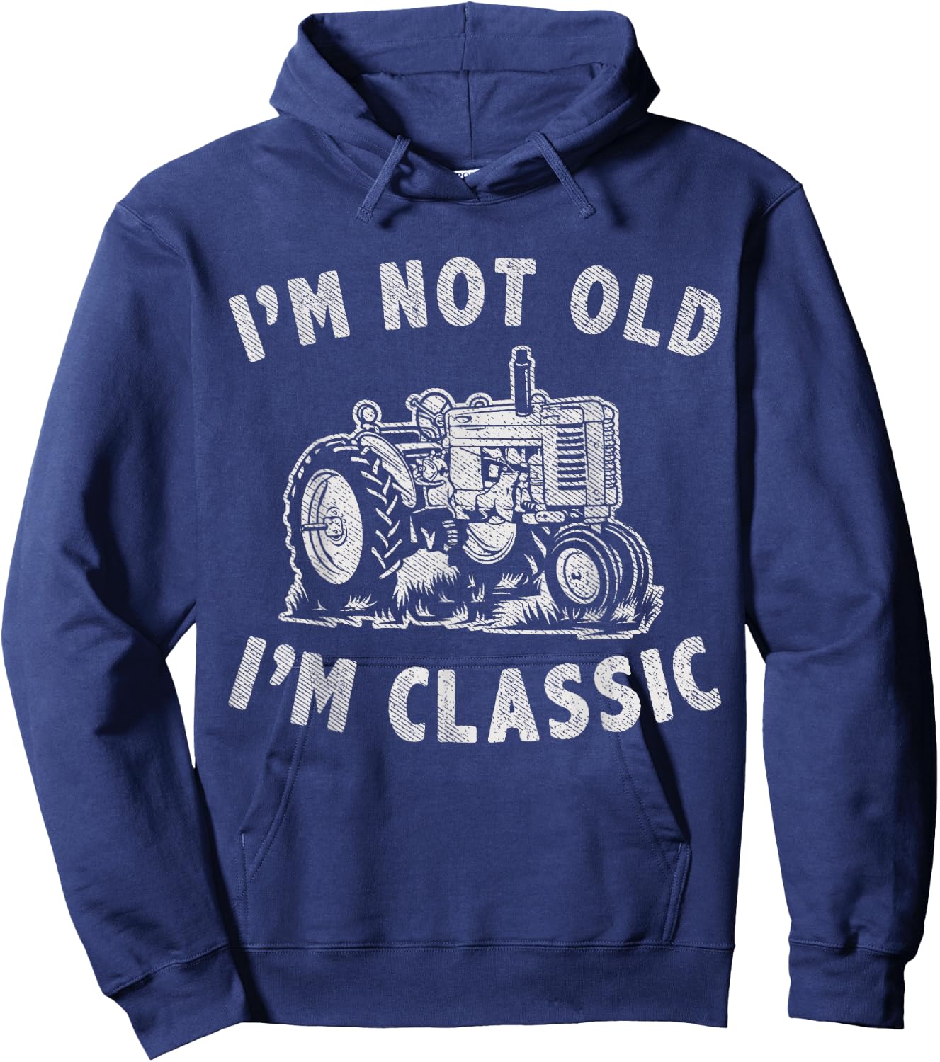 I'm Not Old I'm Classic Funny Tractor Graphic Hoodie - Hoodie | Navy