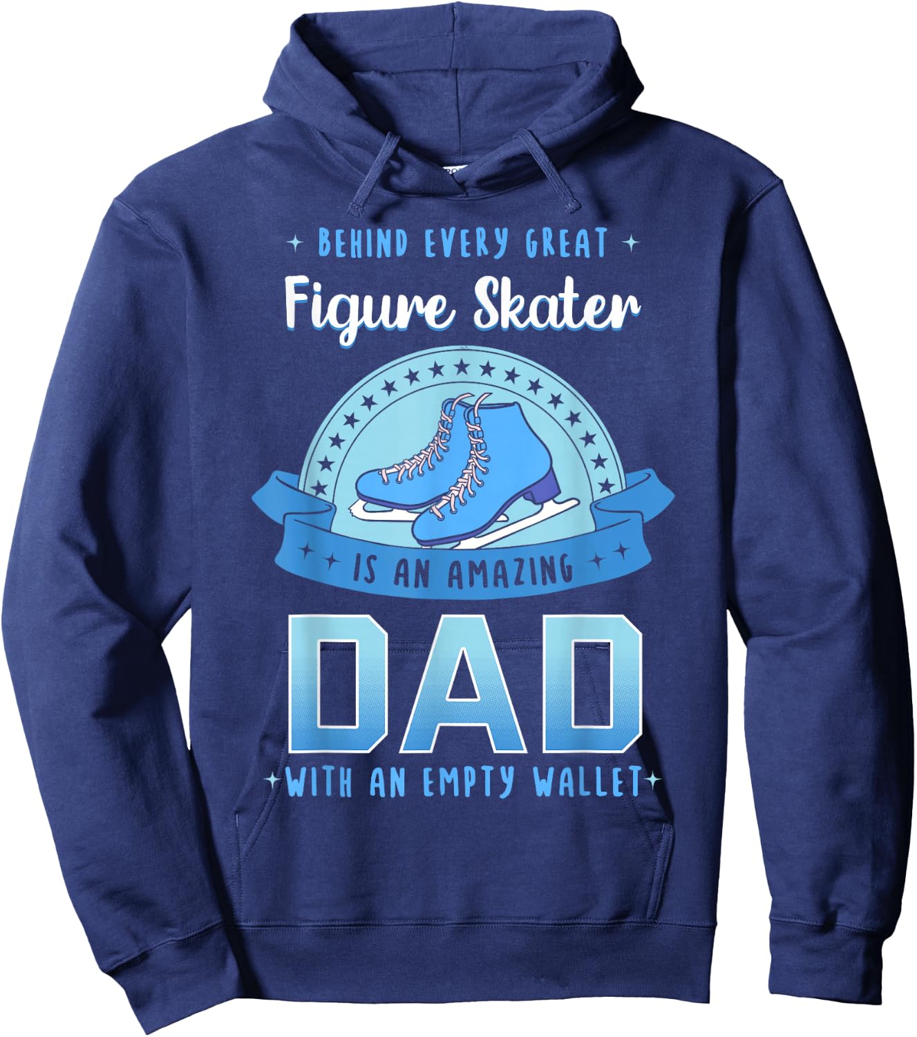 Figure Skating Dad Ice Skater Skates Sport Father's Day Hoodie - Hoodie | Navy