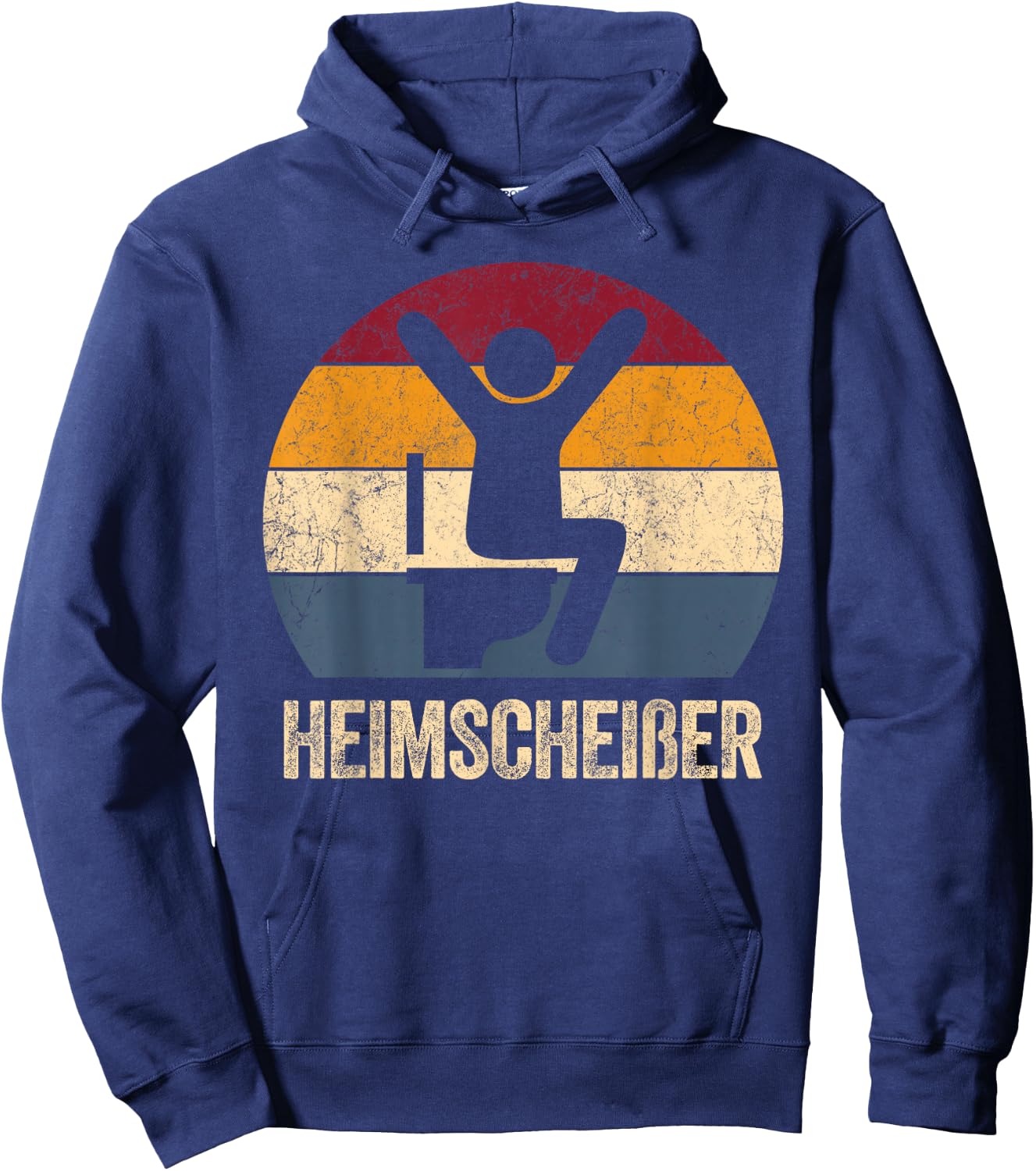 Heimscheißer Shirt Retro Rainbow Gekackt Wir Zu Home Hoodie - Hoodie | Navy