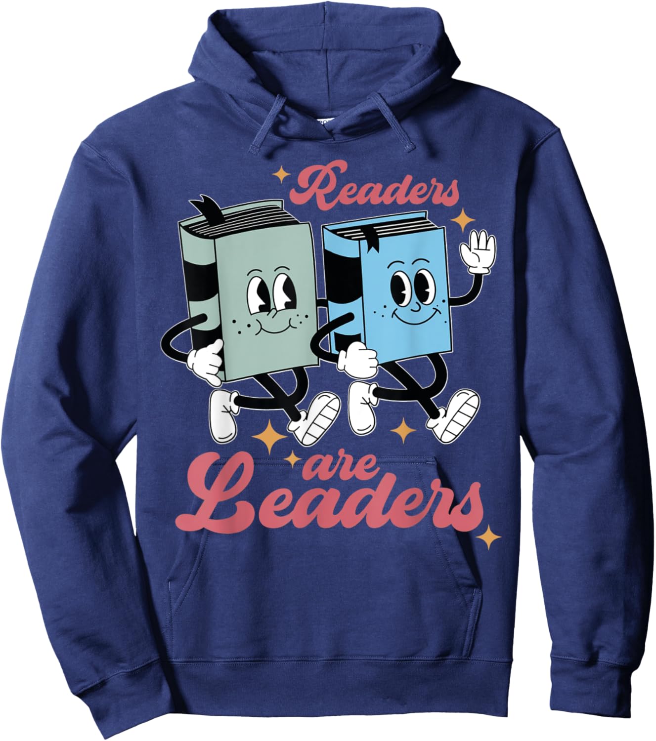 Reading Teacher Readers Are Leaders Retro Groovy Vintage Men Women Hoodie - Hoodie | Navy