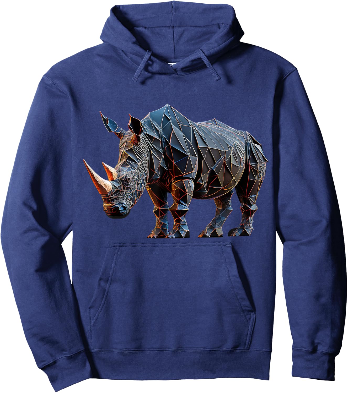 Rhino Art Polygon Animal Rhino Hoodie - Hoodie | Navy