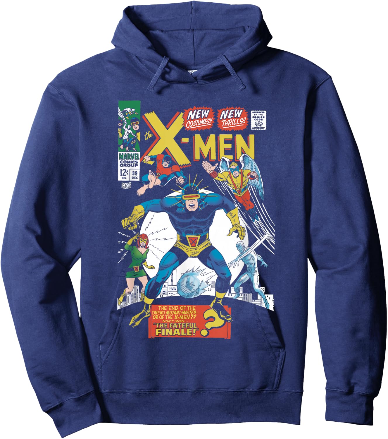 Marvel X-Men New Costumes! New Thrills! Vintage Comic Cover Hoodie - Hoodie | Navy