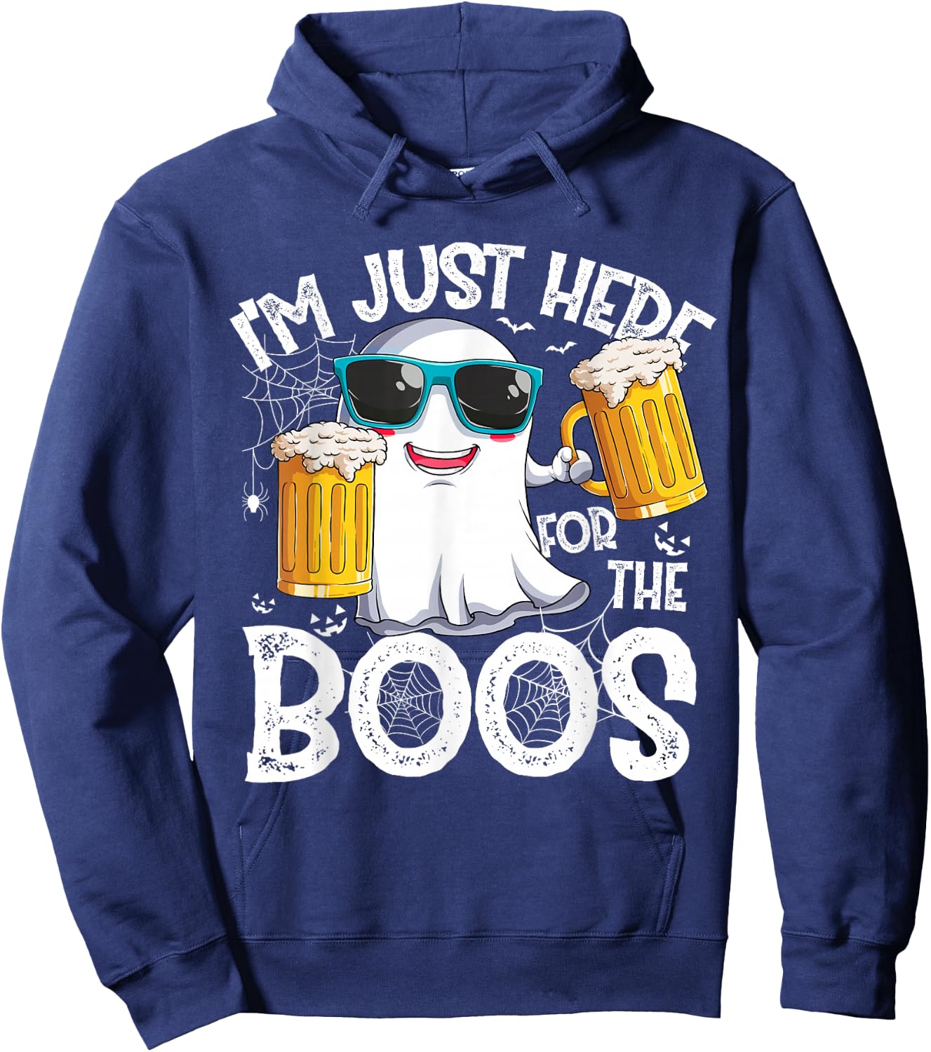 I'm Just Here For The Boos Funny Halloween Men Ghost Hoodie - Hoodie | Navy