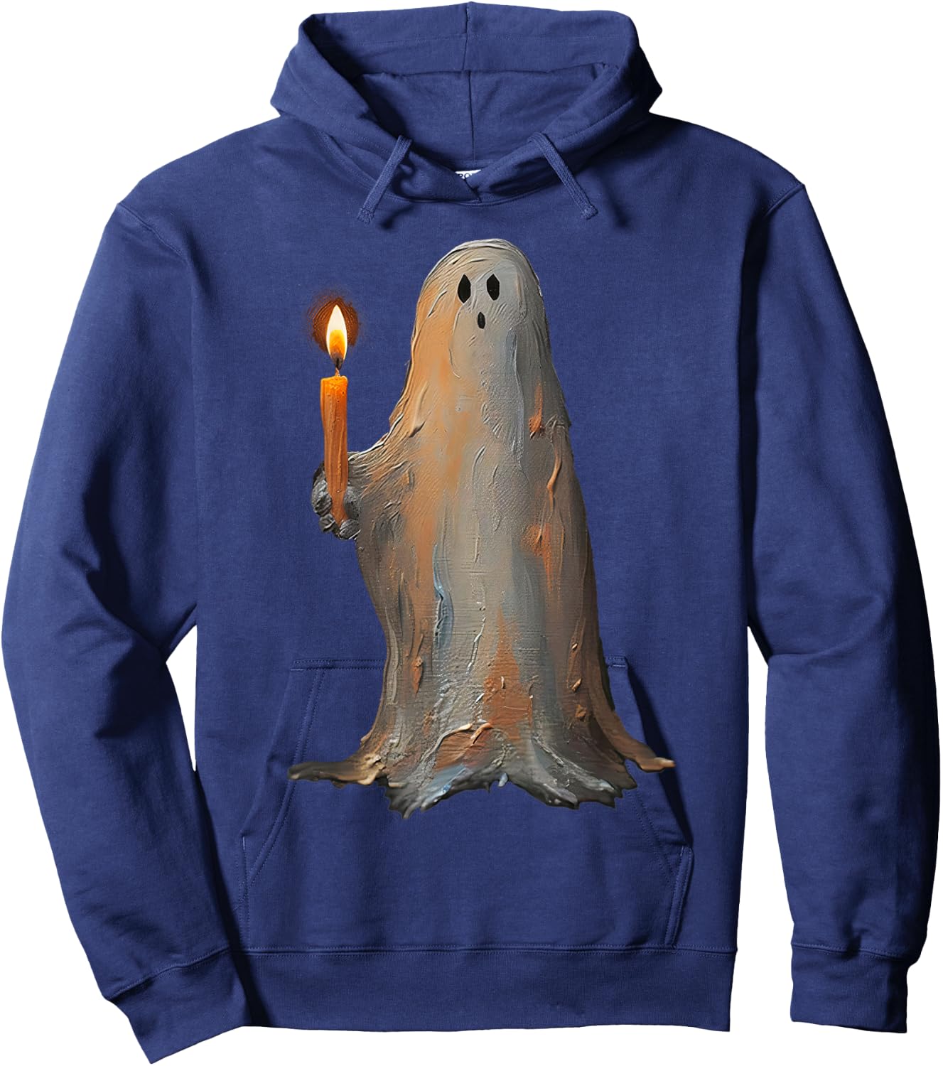 Halloween Ghost Holding Candle Spooky Hoodie - Hoodie | Navy