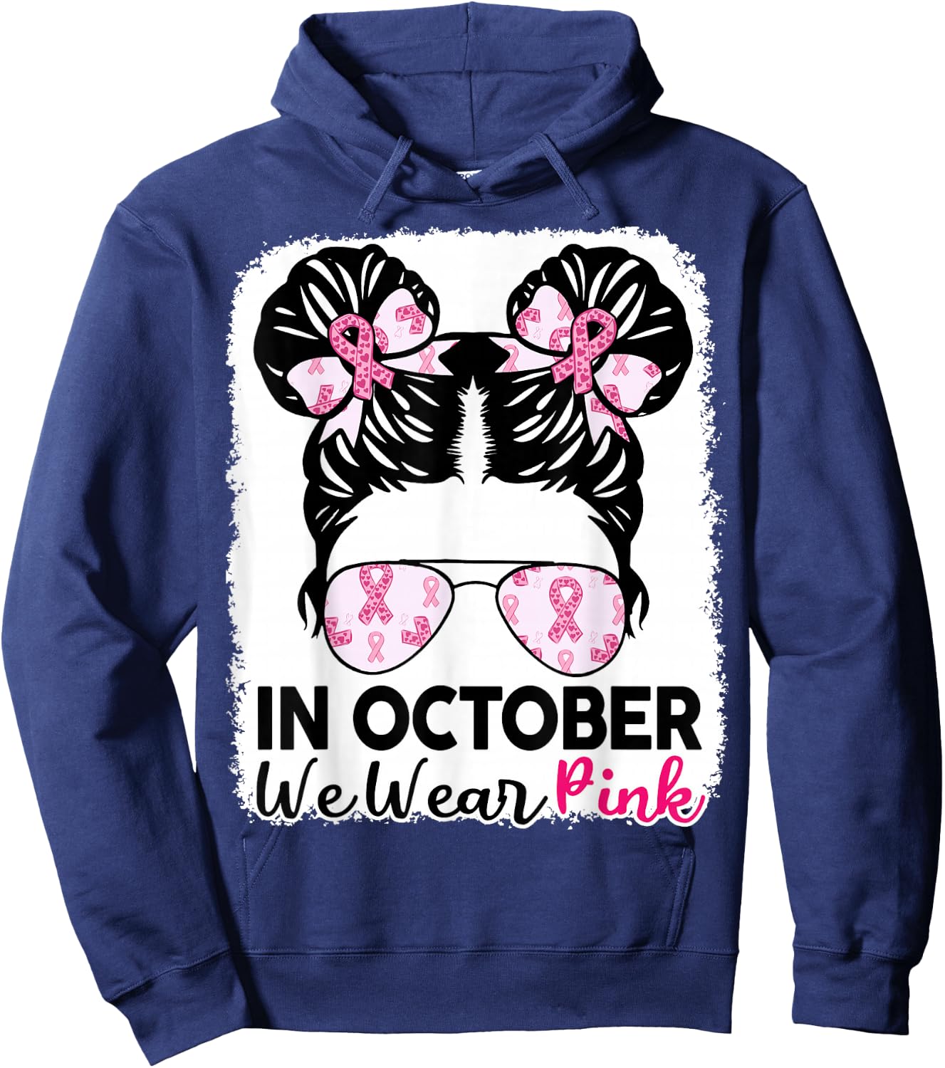 Breast Cancer Awareness October Wear Pink Kids Girl Toddler Hoodie - Hoodie | Navy