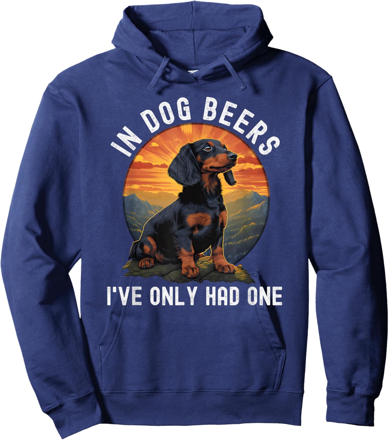 In Dog Beers I've Only Had One Dachshund retro vintage Men Women Hoodie - Hoodie | Navy