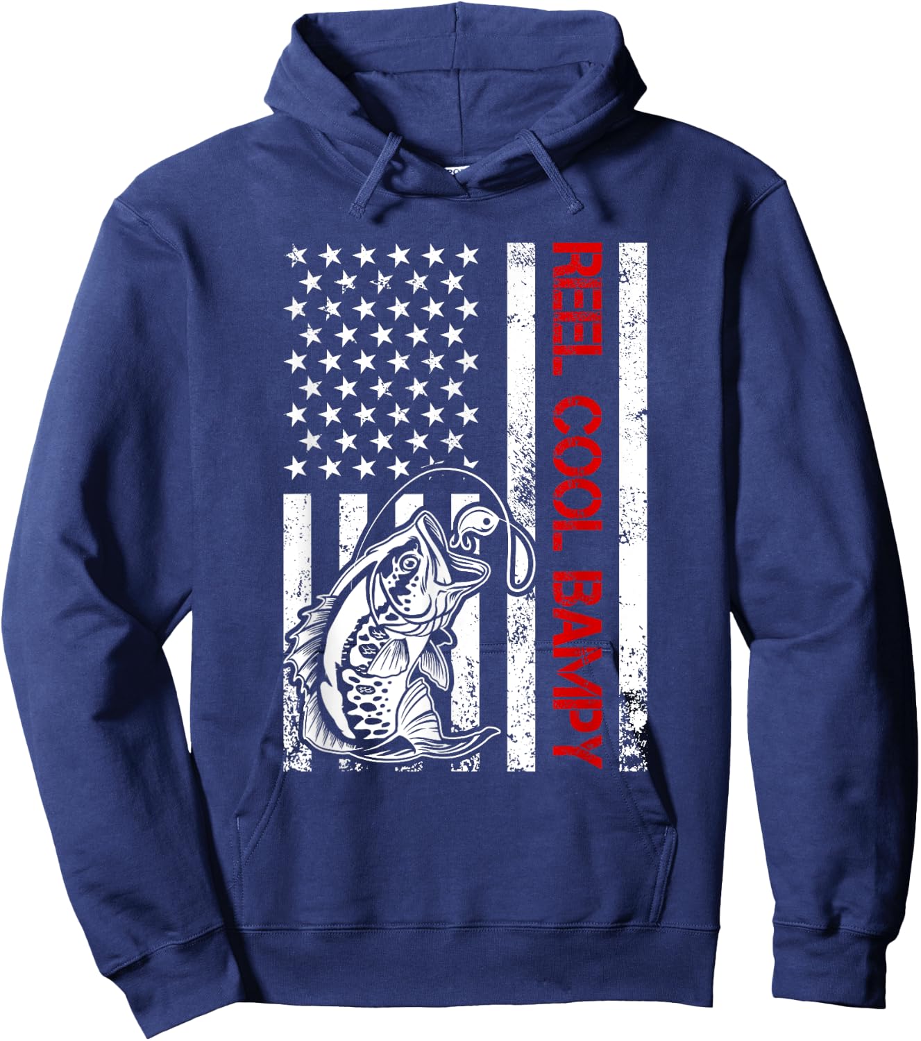 Reel Cool Bampy Fishing Funny Grandpa Father's Day Hoodie - Hoodie | Navy