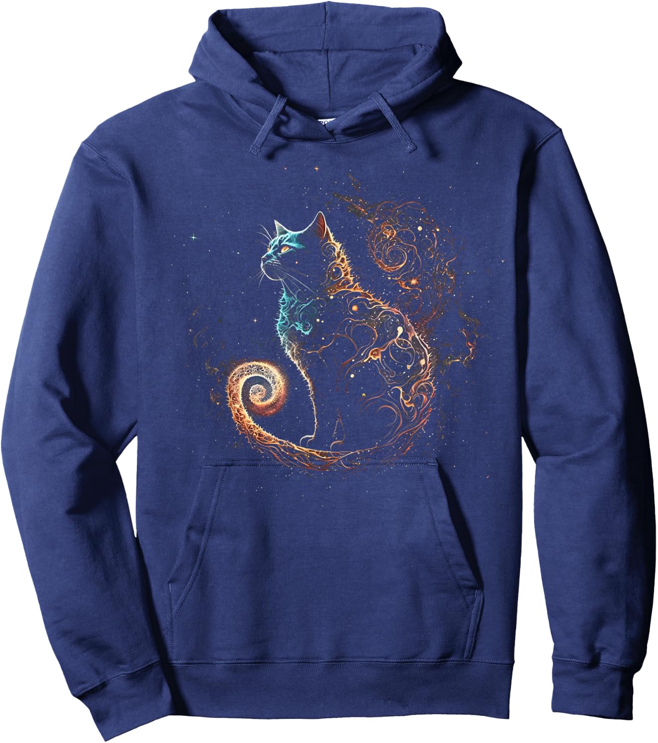 Cat in The Galaxy and Space Kitten Cat Head Hoodie - Hoodie | Navy