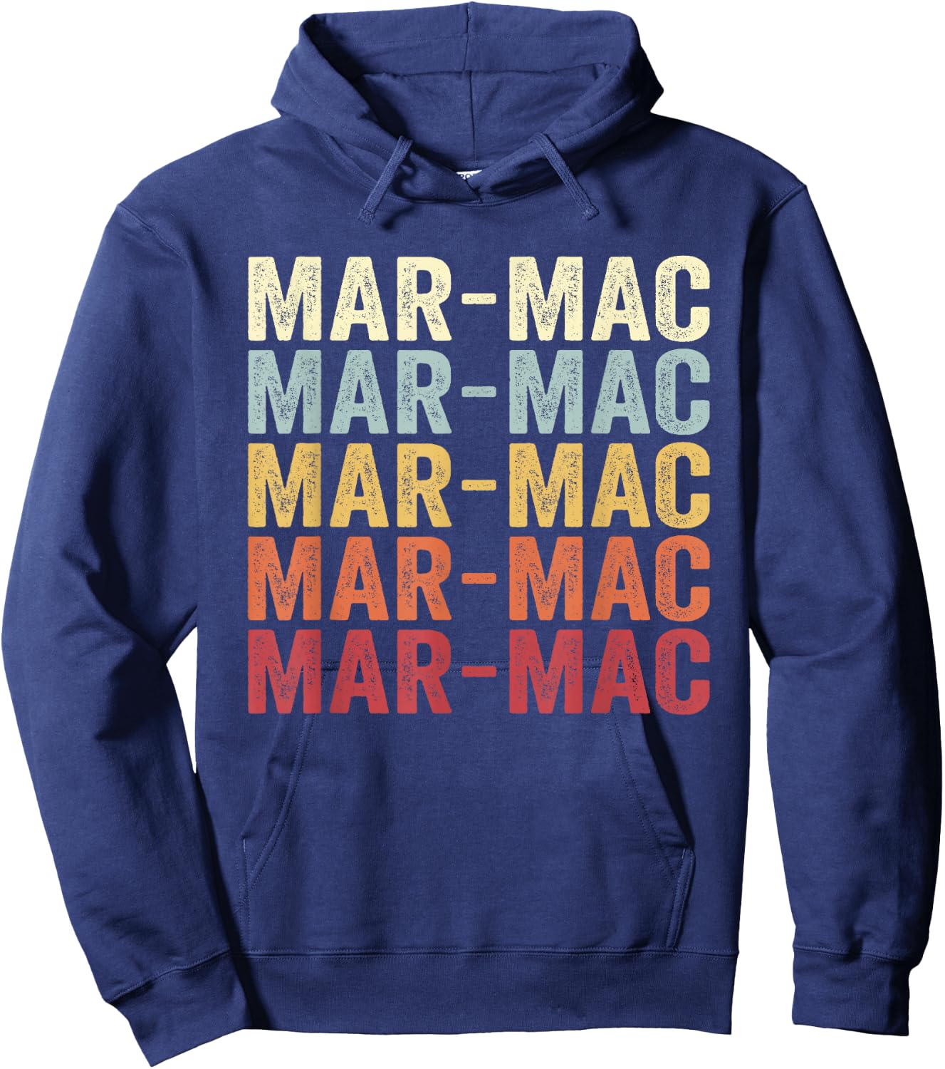 Mar-Mac North Carolina Mar-Mac NC Retro Vintage Text Hoodie - Hoodie | Navy