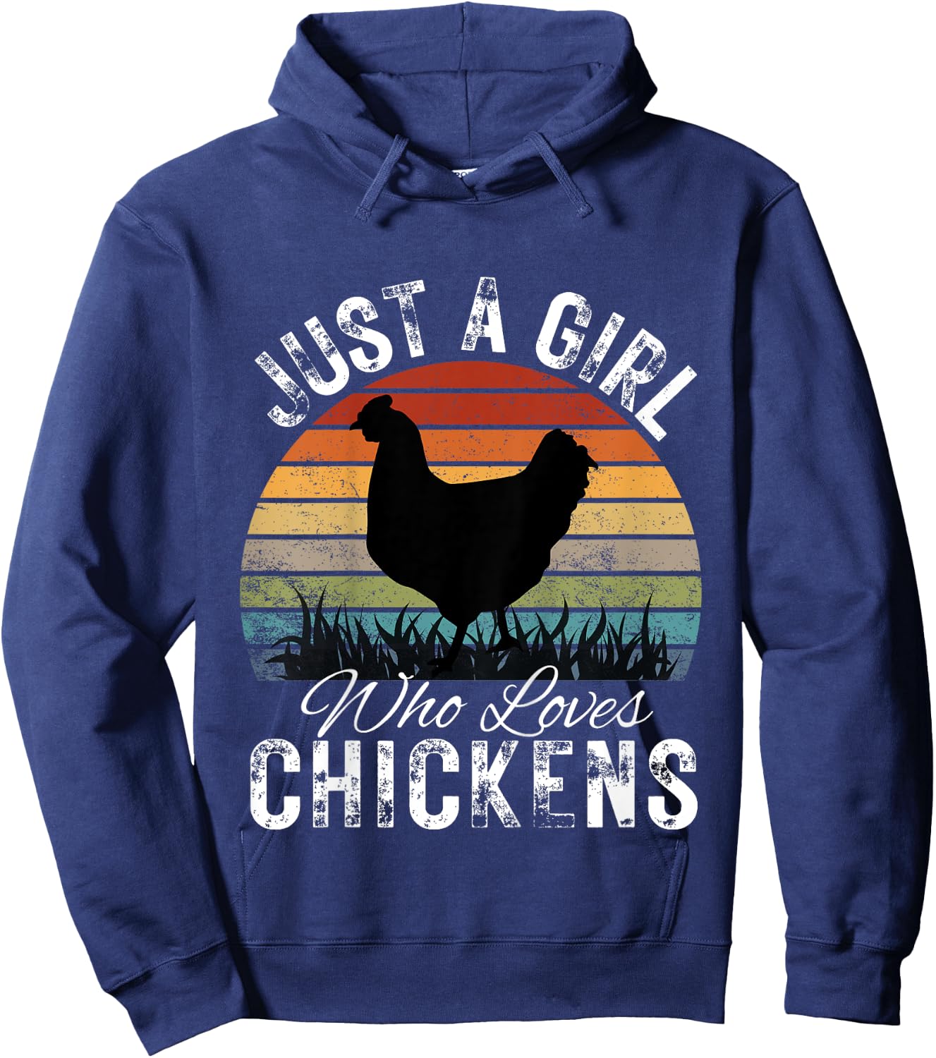 Kids Just A Girl Who Loves Chickens Funny Cute chicken Lover Hoodie - Hoodie | Navy