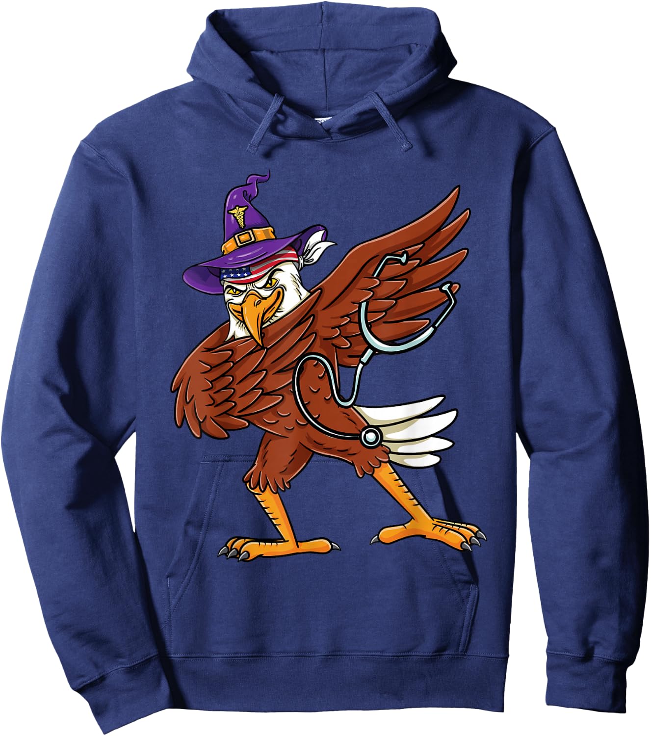 Dabbing Witch Eagle Nurse Halloween Hoodie - Hoodie | Navy