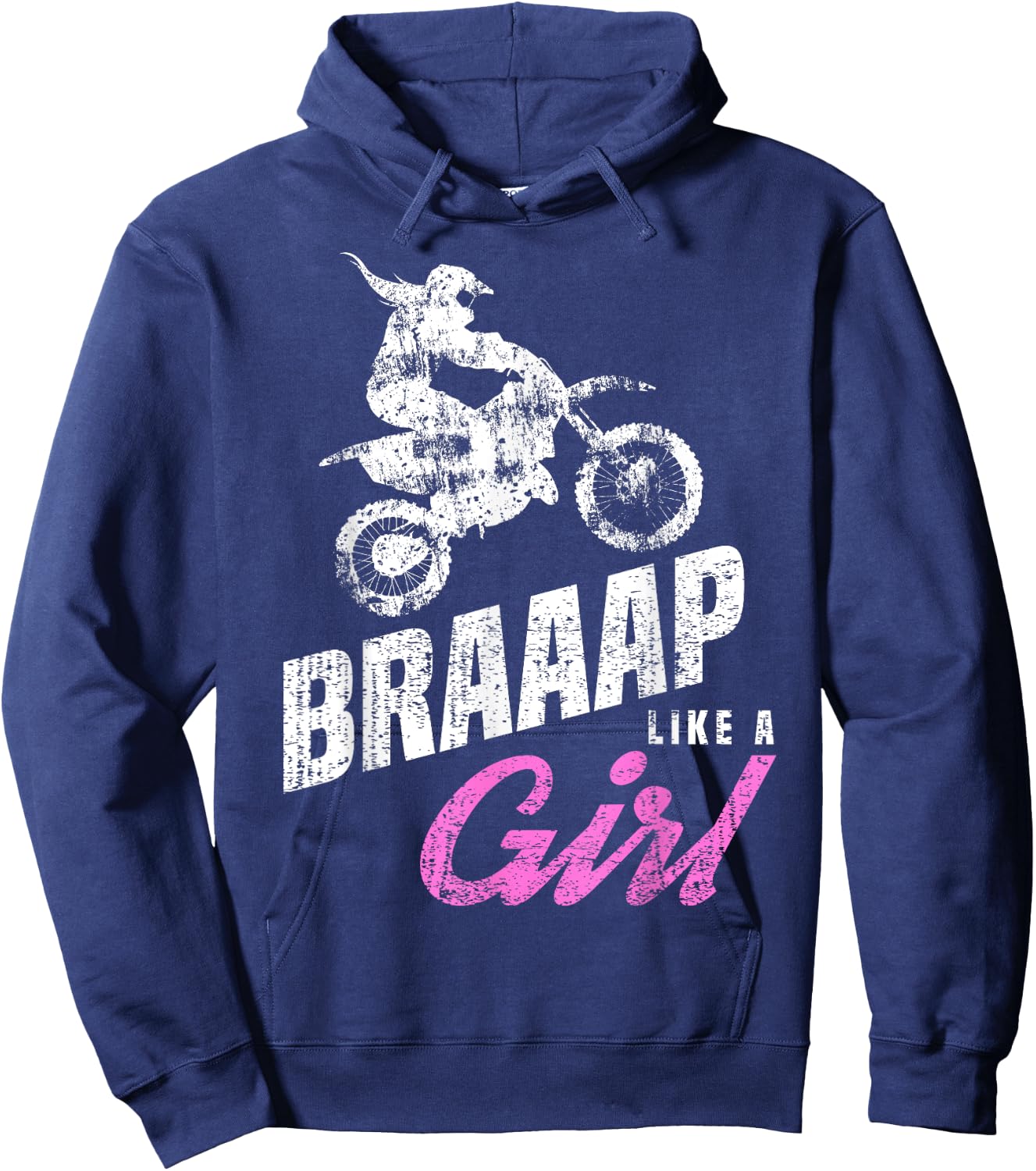 Braaap Like a Girl | Dirt Biking | Girls Dirt Bike Hoodie - Hoodie | Navy