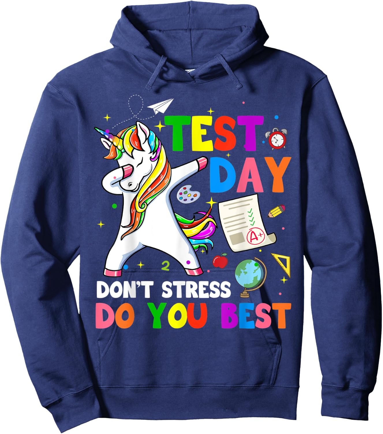 I'm Ready To Crush Test Day Unicorn Dabbing Testing Day Hoodie - Hoodie | Navy
