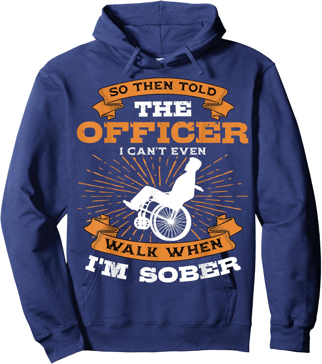 Paraplegic Disabled Person Paraplegia Wheelchair Paraparesis Hoodie - Hoodie | Navy