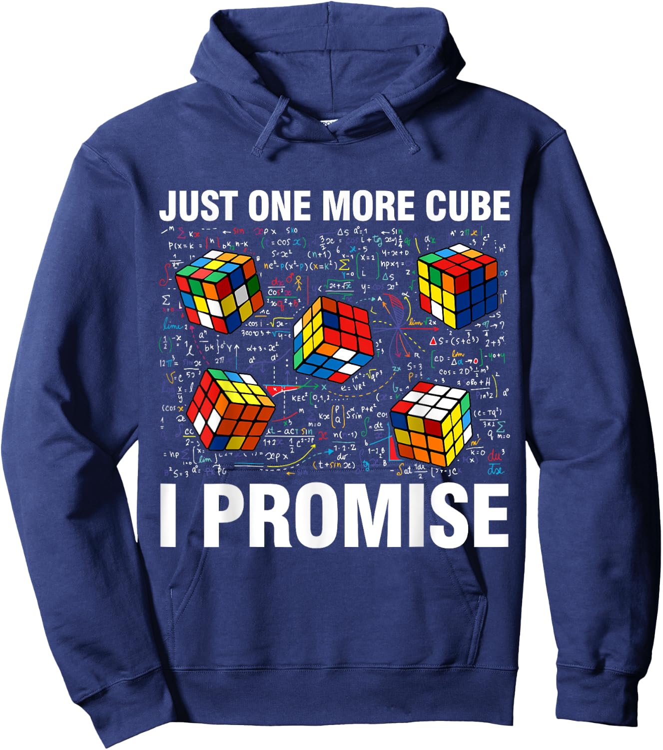 I'm Just Here to Solve Cubes Funny Math Lover Speed Cubing Hoodie - Hoodie | Navy
