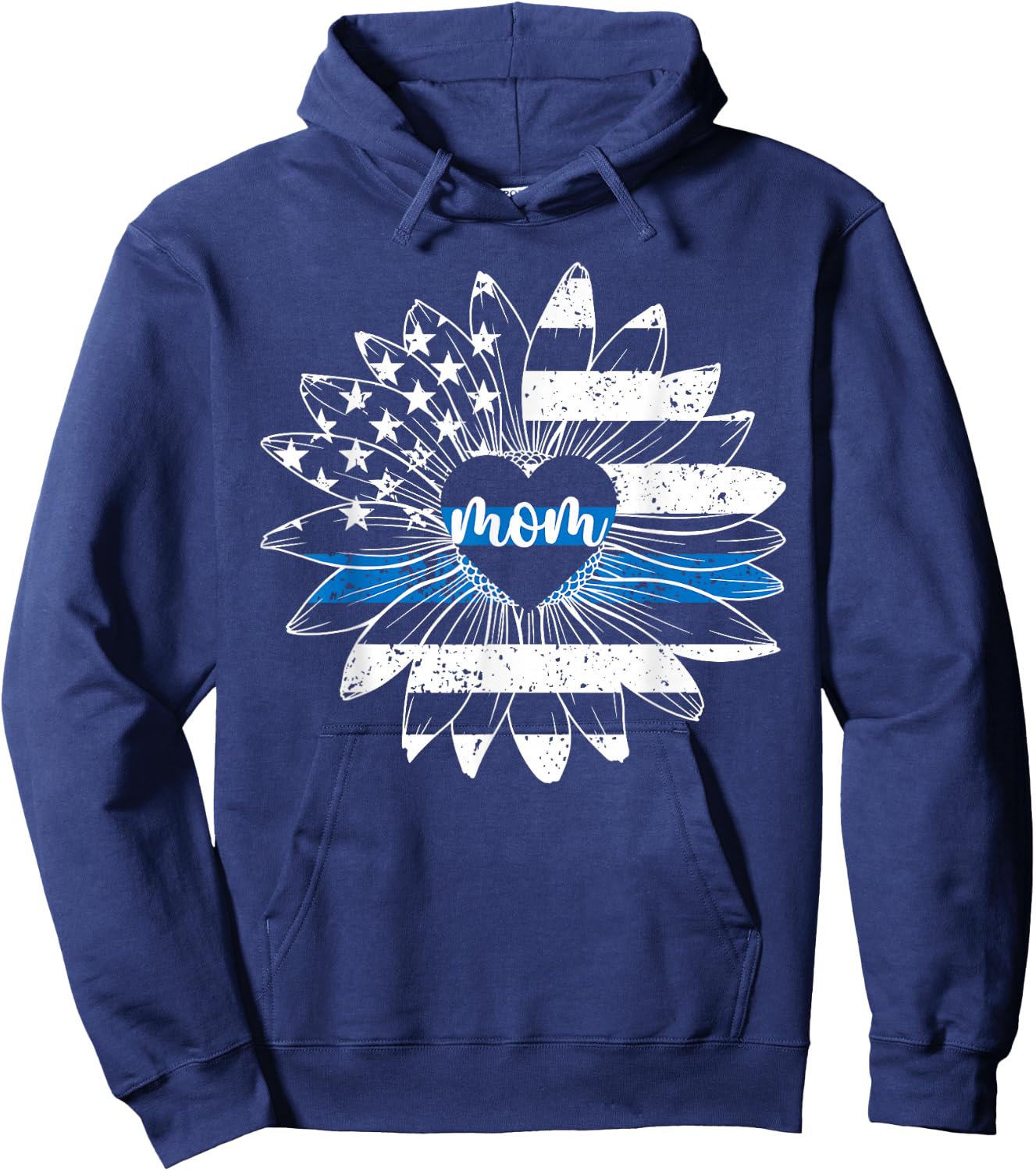 Police Mom Flower Mom Of A Police Officer Mother Hoodie - Hoodie | Navy