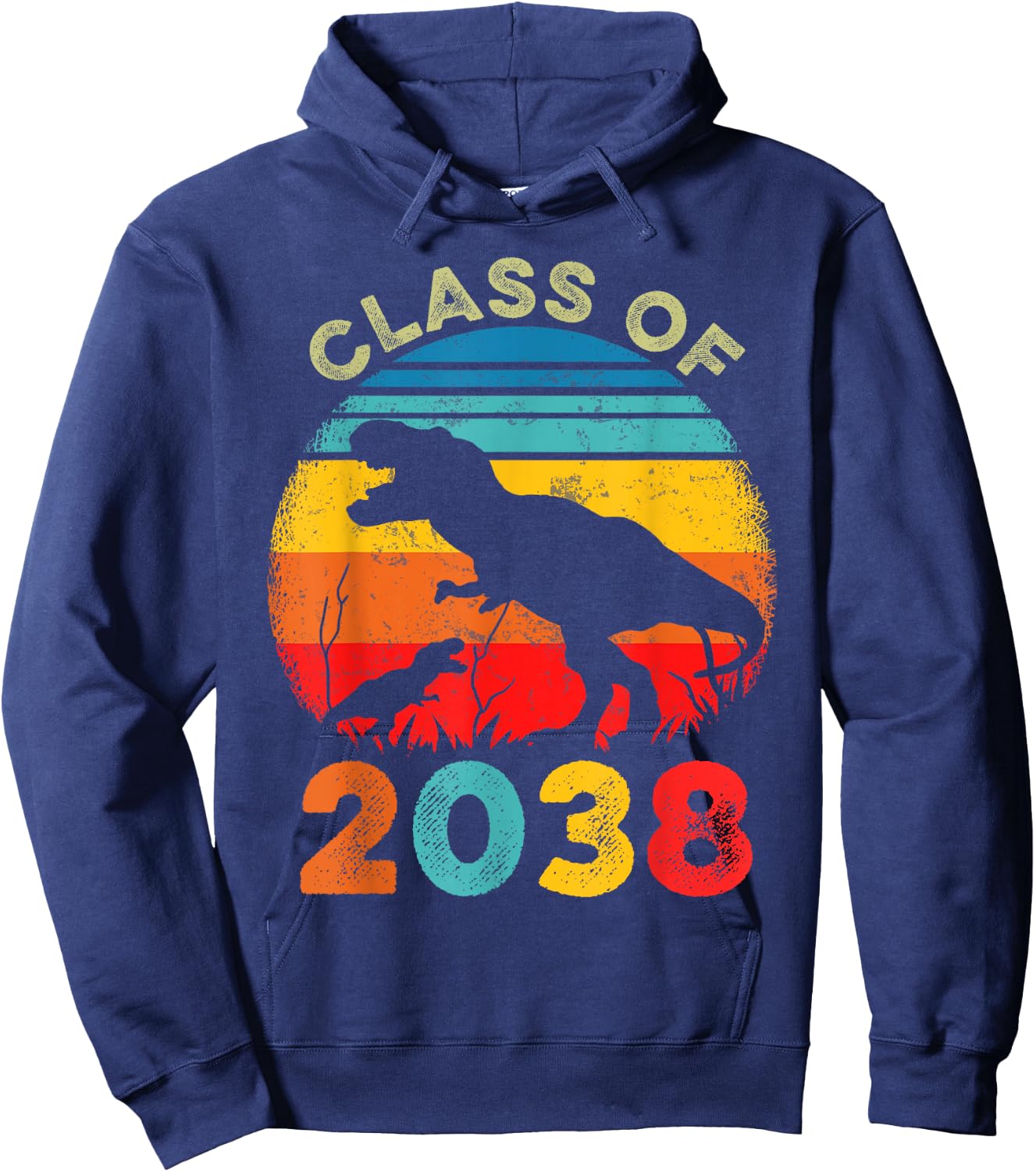 Class Of 2038 Kindergarten Preschool Graduation T Rex Hoodie - Hoodie | Navy