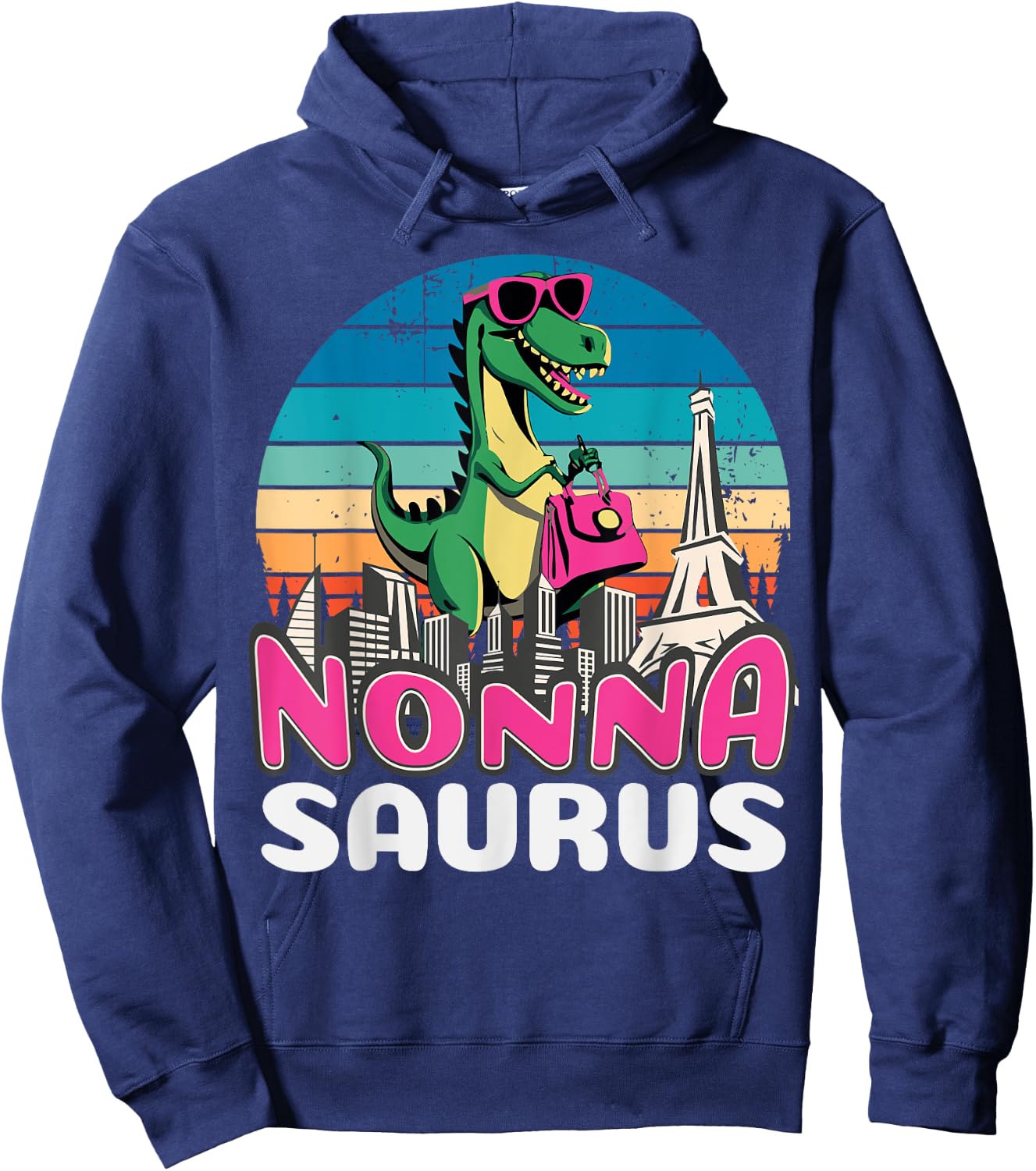 Nonnasaurus T Rex Dinosaur Nonna Saurus Family Hoodie - Hoodie | Navy