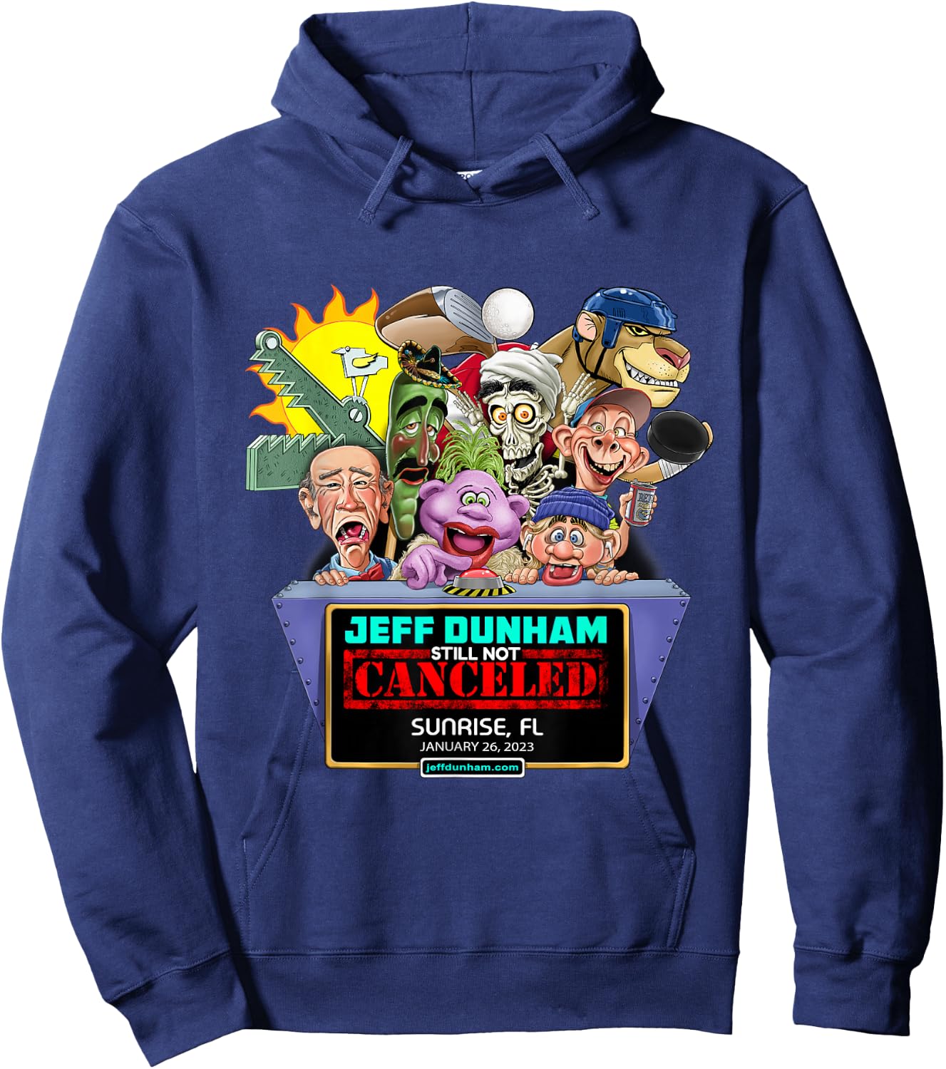 Jeff Dunham Sunrise, FL (2023) Hoodie - Hoodie | Navy