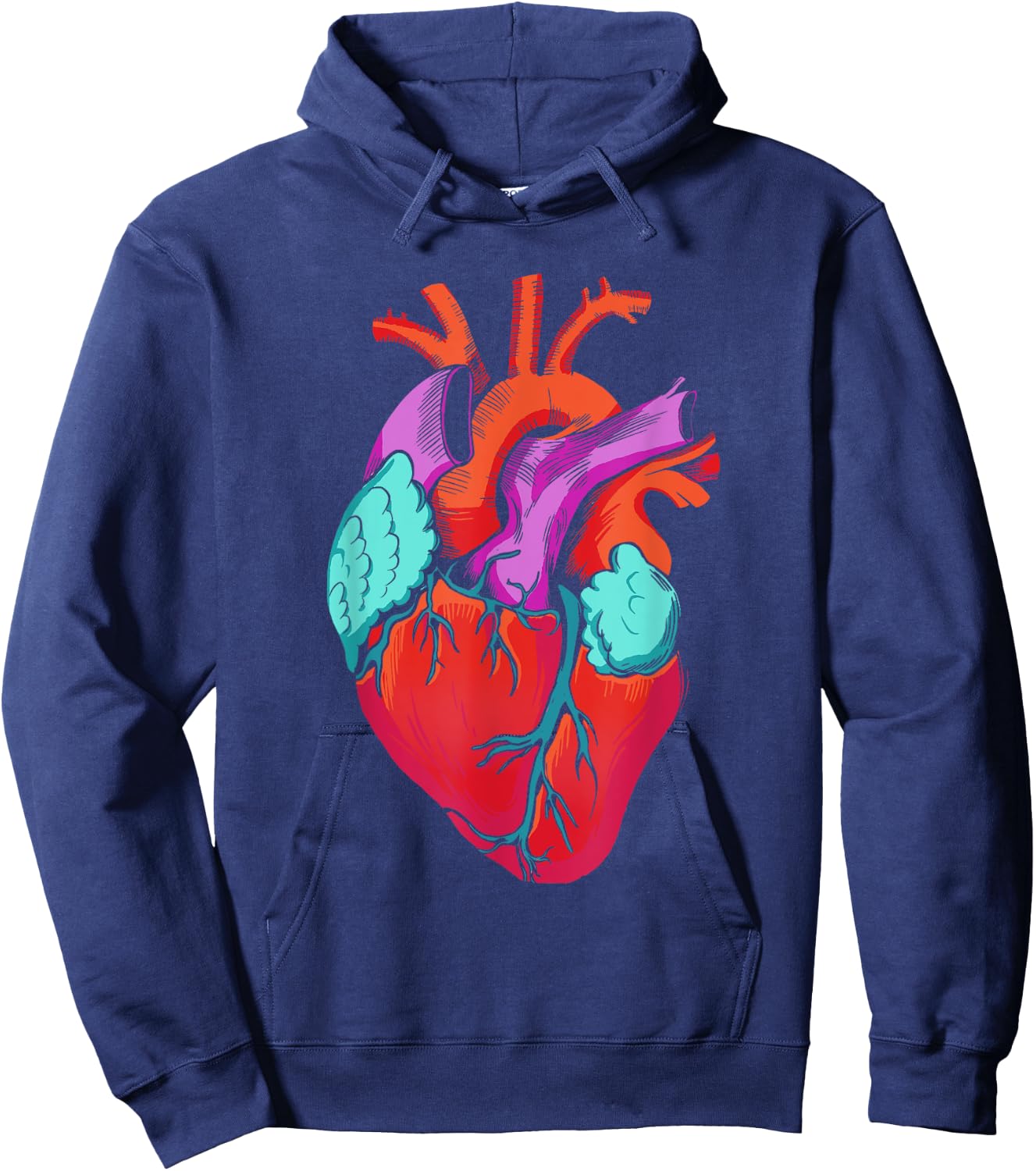 Anatomical Heart Vintage Heart Anatomy Hoodie - Hoodie | Navy