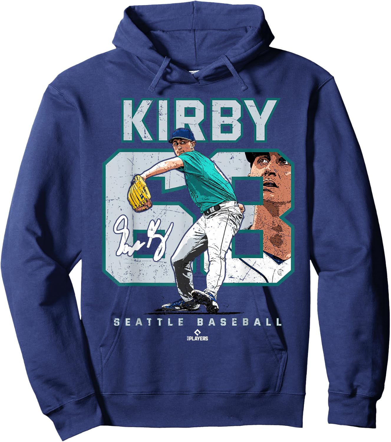 Number and Portrait George Kirby Seattle MLBPA Hoodie - Hoodie | Navy