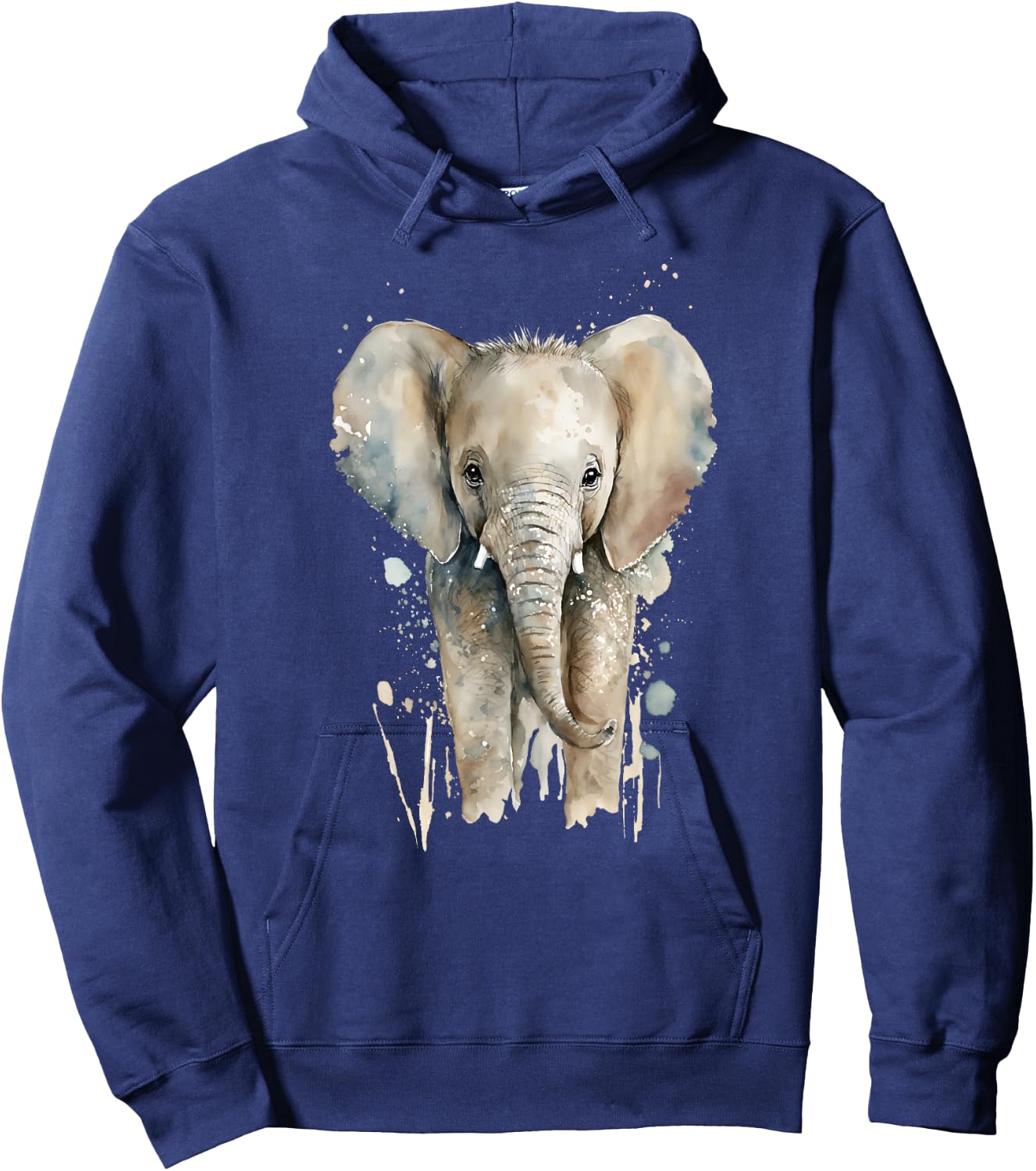 Elephant Watercolor Hoodie - Hoodie | Navy