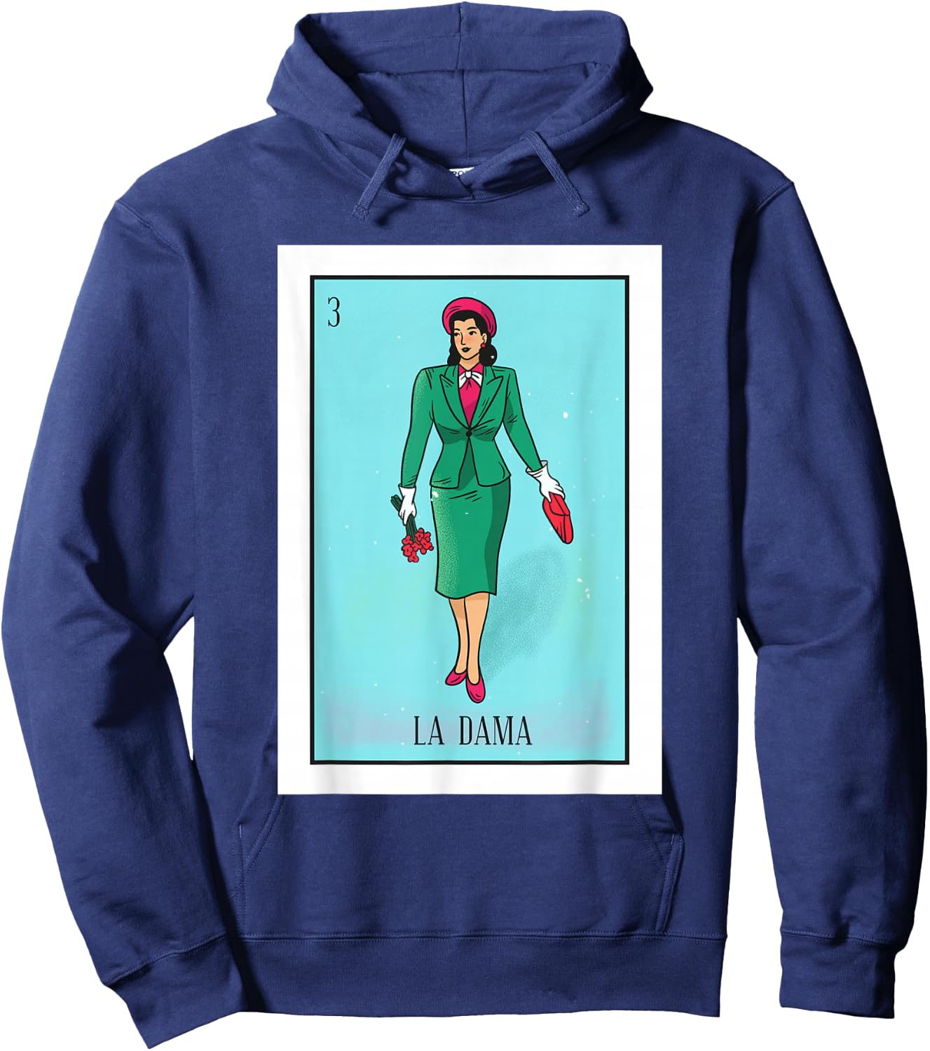 La Lady Lottery Gift La Donna Mexican Card Lottery Hoodie - Hoodie | Navy