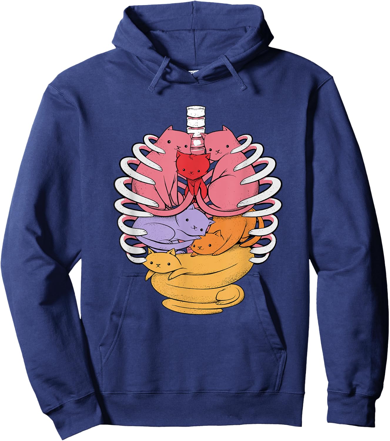 AnatomiCat Human Anatomy X-Ray Cat Lover I Love Cats Hoodie - Hoodie | Navy