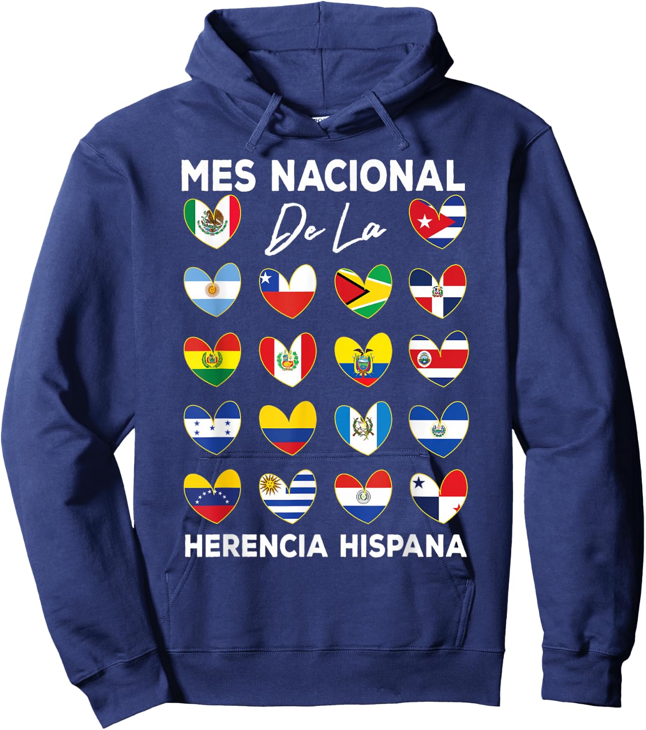 Mes Nacional De La Herencia Hispana Hispanic Heritage Month Hoodie - Hoodie | Navy