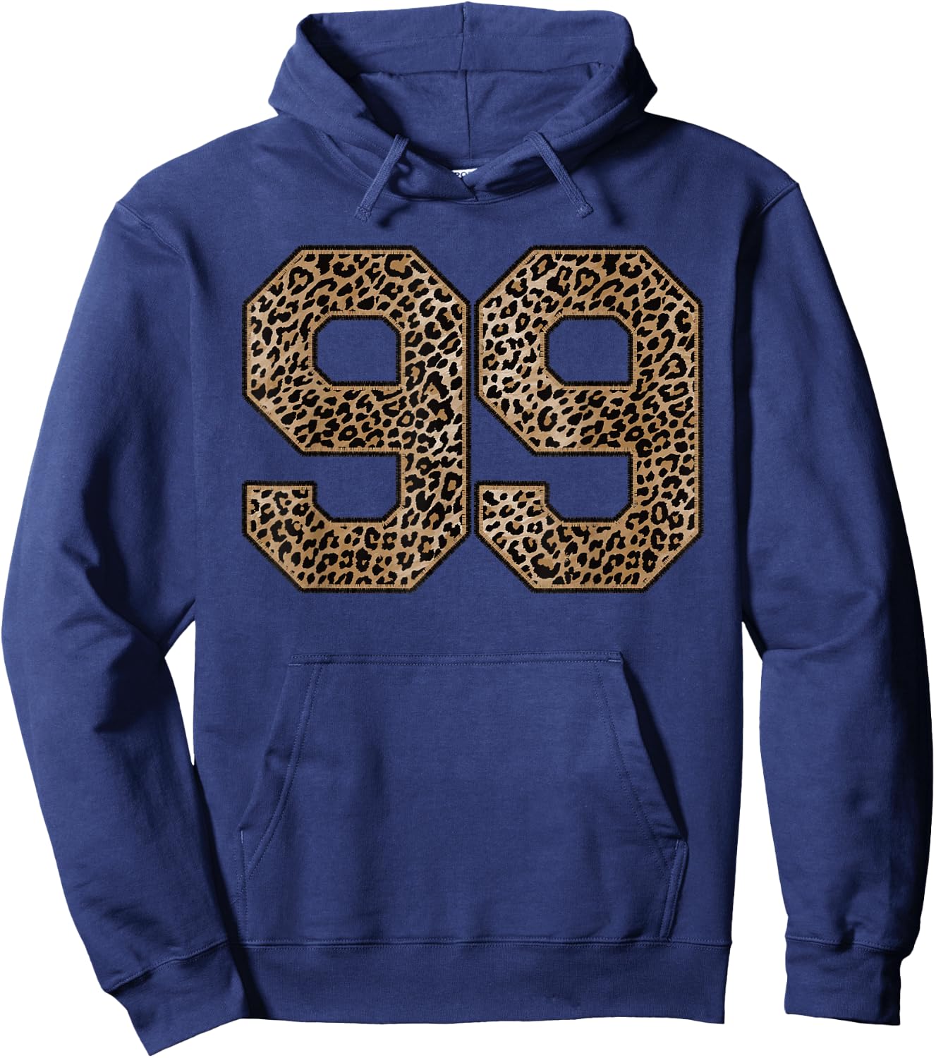 Leopard Number 99 Athlete Sports Jersey Supporter Fanwear Hoodie - Hoodie | Navy