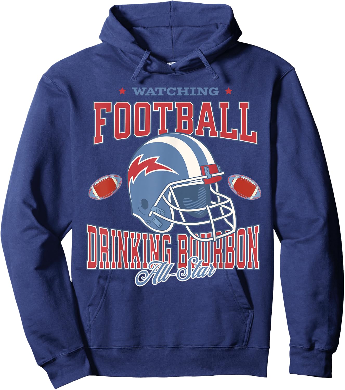 Watching Football Drinking Bourbon All Star Hoodie - Hoodie | Navy