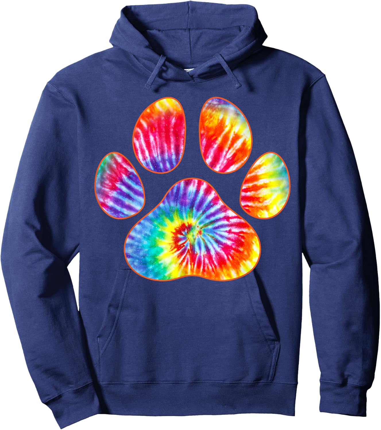 Cute Tie Dye Paw Print Pet Owner Paw Print Tie Dye Dog Lover Hoodie - Hoodie | Navy