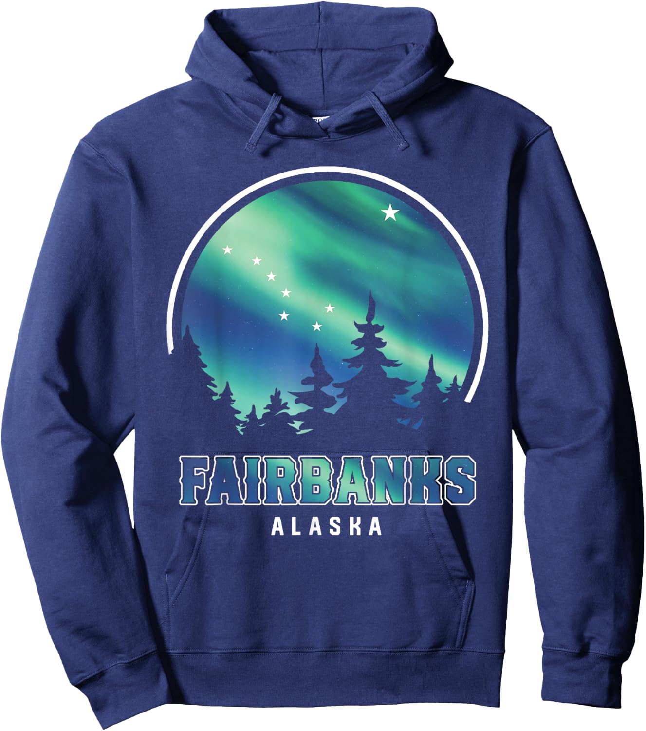Northern Lights Viewing Vacation Fairbanks Alaska Hoodie - Hoodie | Navy