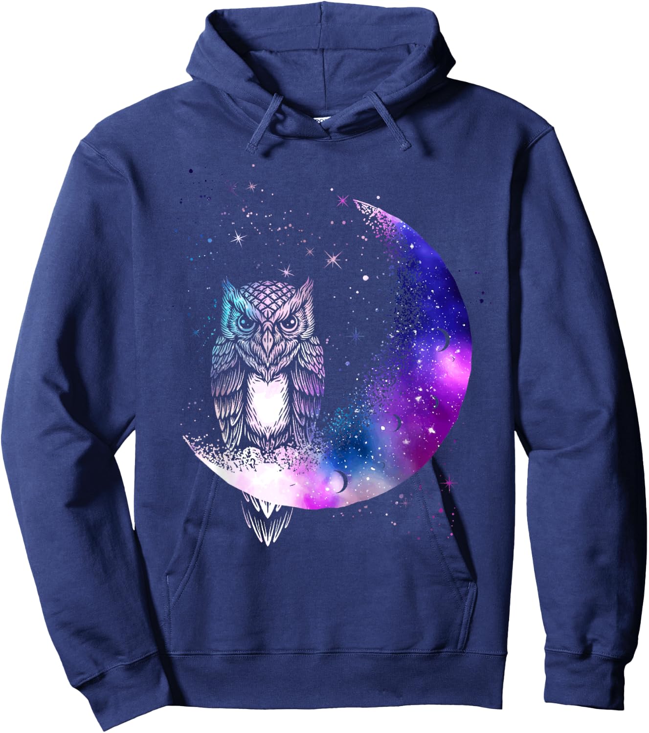 Owl Moon Galaxy Bird Crescent Hoodie - Hoodie | Navy
