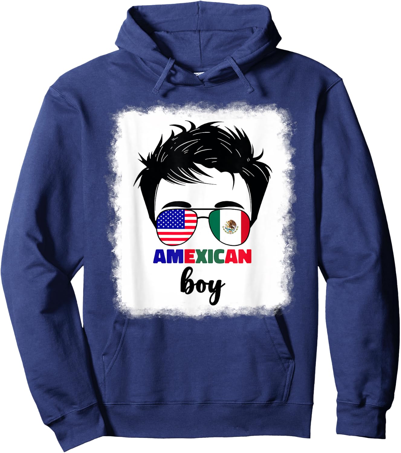 Half Mexican And American Mexico America Usa Flag Kids Boys Hoodie - Hoodie | Navy
