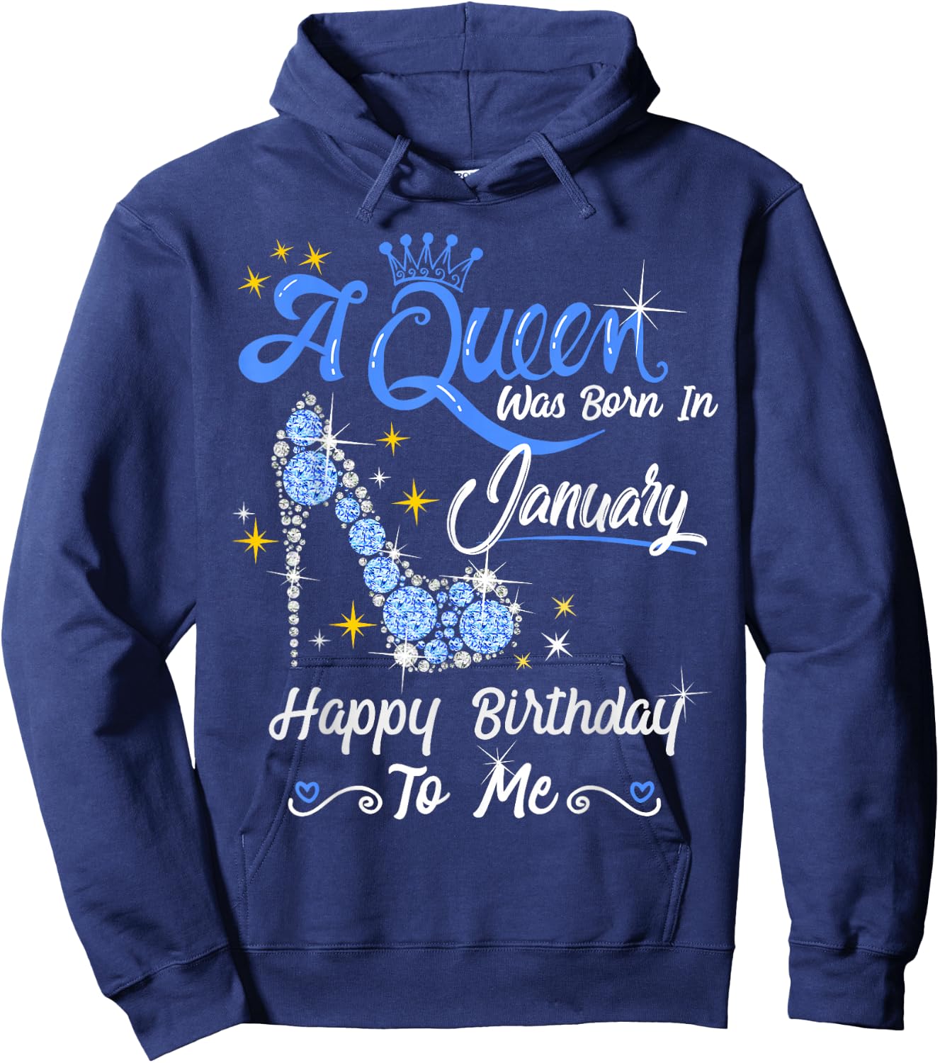 A Queen Was Born in January Gifts January Birthday Girl Hoodie - Hoodie | Navy