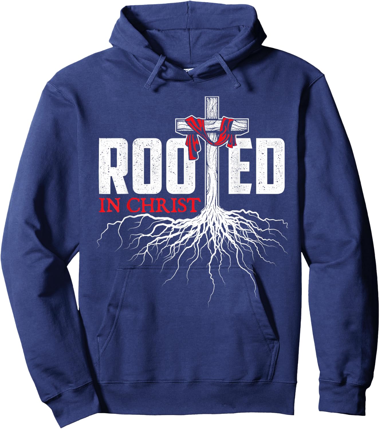 Rooted In Christ - Christian Faith Religious Jesus Christ Hoodie - Hoodie | Navy